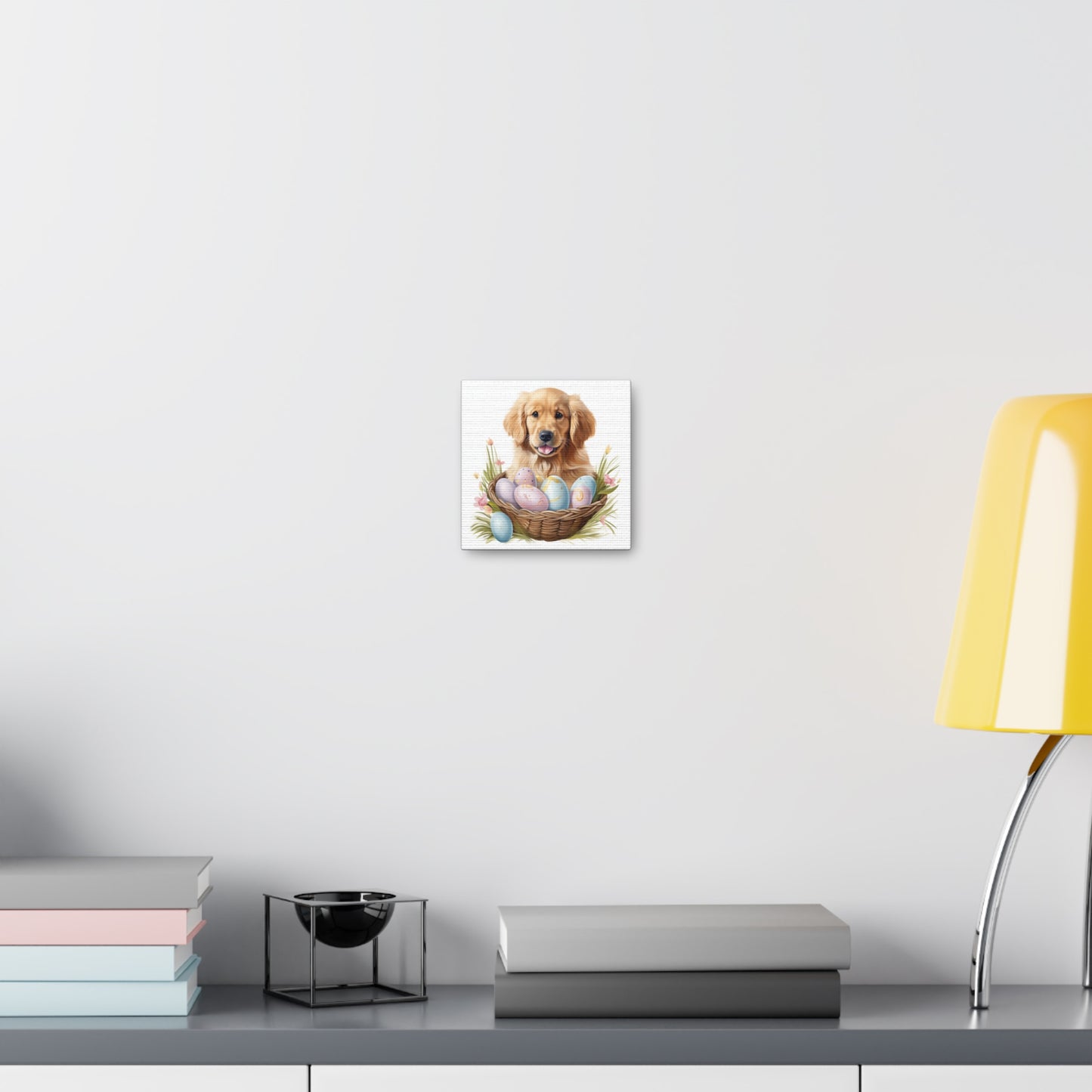 Golden Retriever Easter Wall Art - Spring Print - Canvas Gallery Wraps