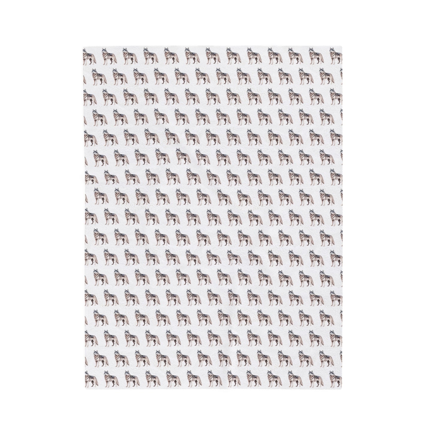 Husky Velveteen Plush Blanket (White)