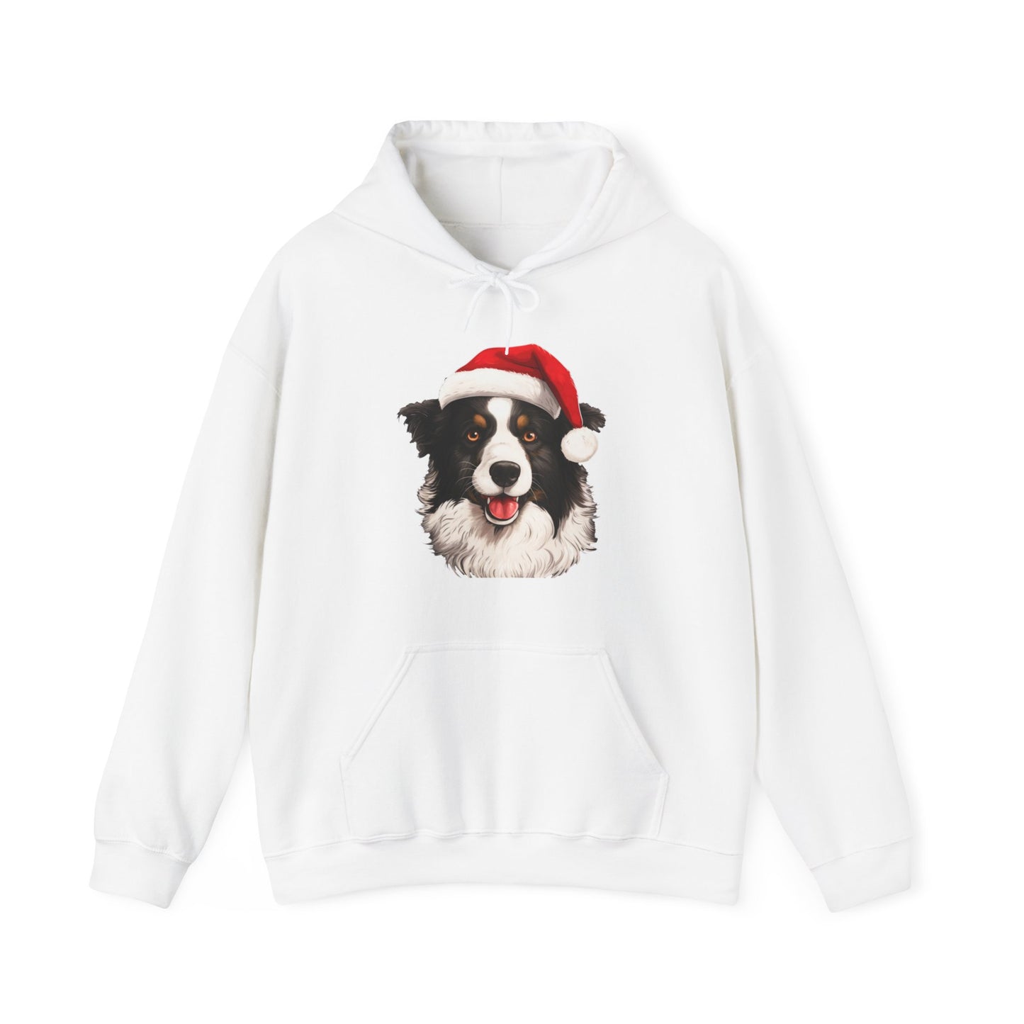 Christmas Border Collie Hoodie - Unisex Hooded Dog Mom or Dog Dad Sweatshirt