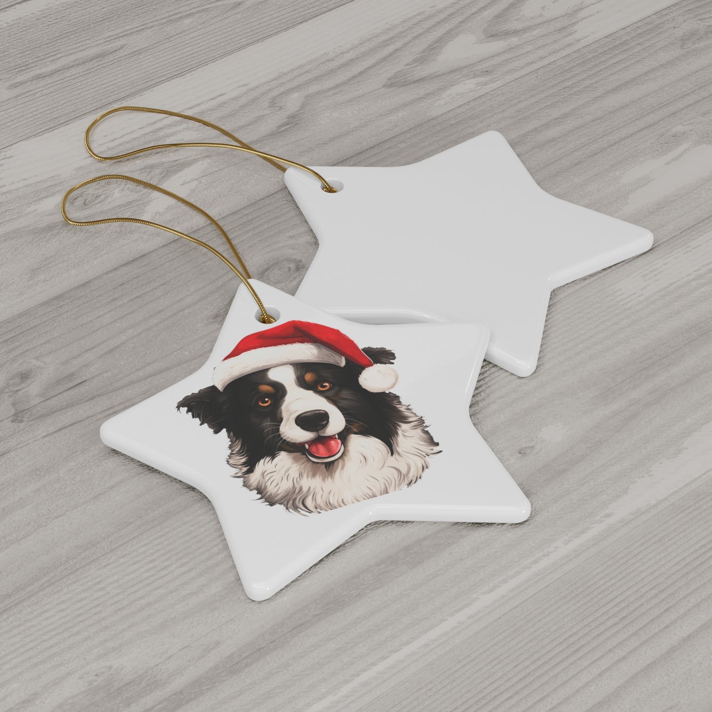 Border Collie Christmas Ornament - Ceramic