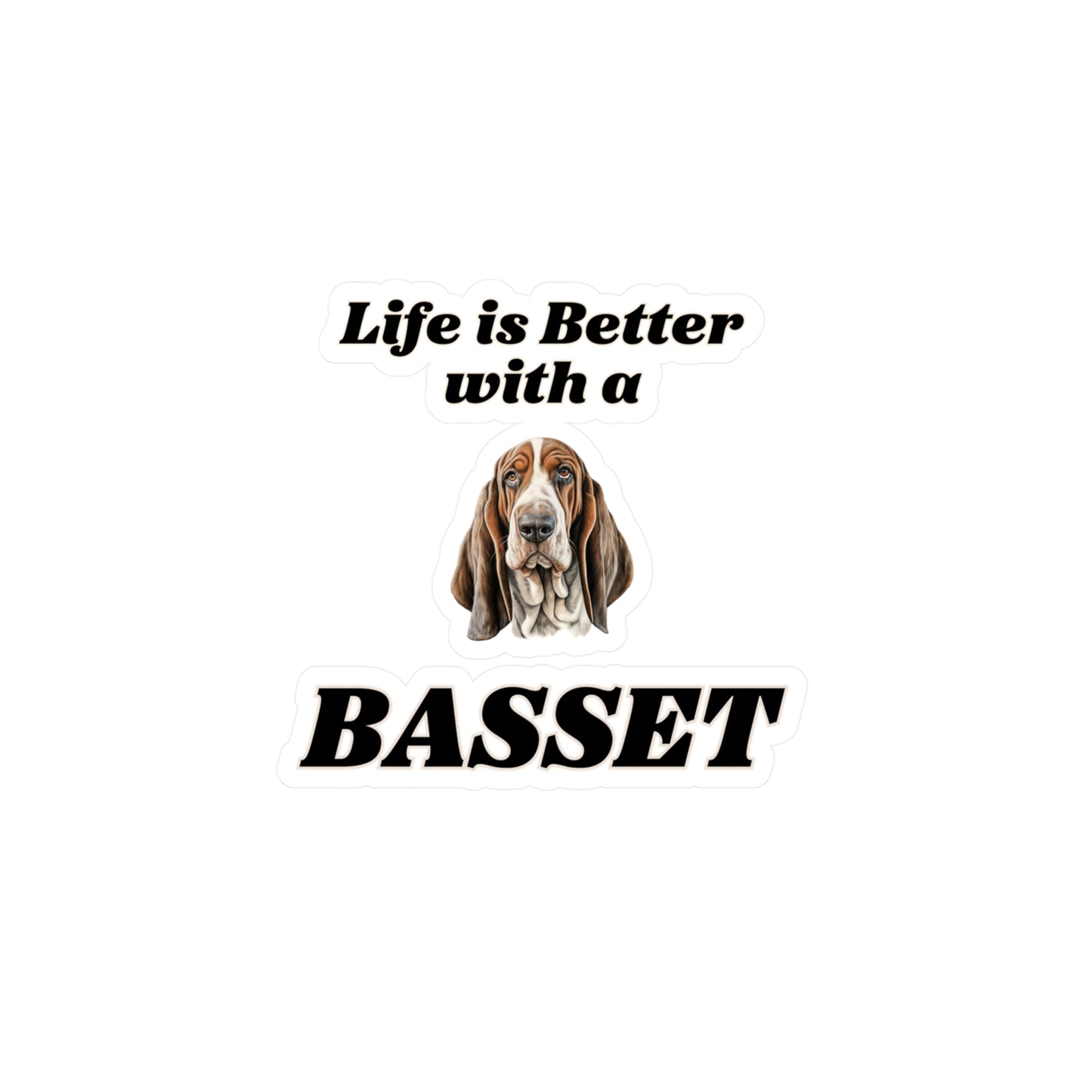 Basset Hound Sticker - Kiss-Cut Vinyl Dog Decals