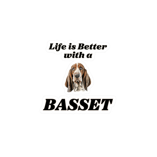 Basset Hound Sticker - Kiss-Cut Vinyl Dog Decals