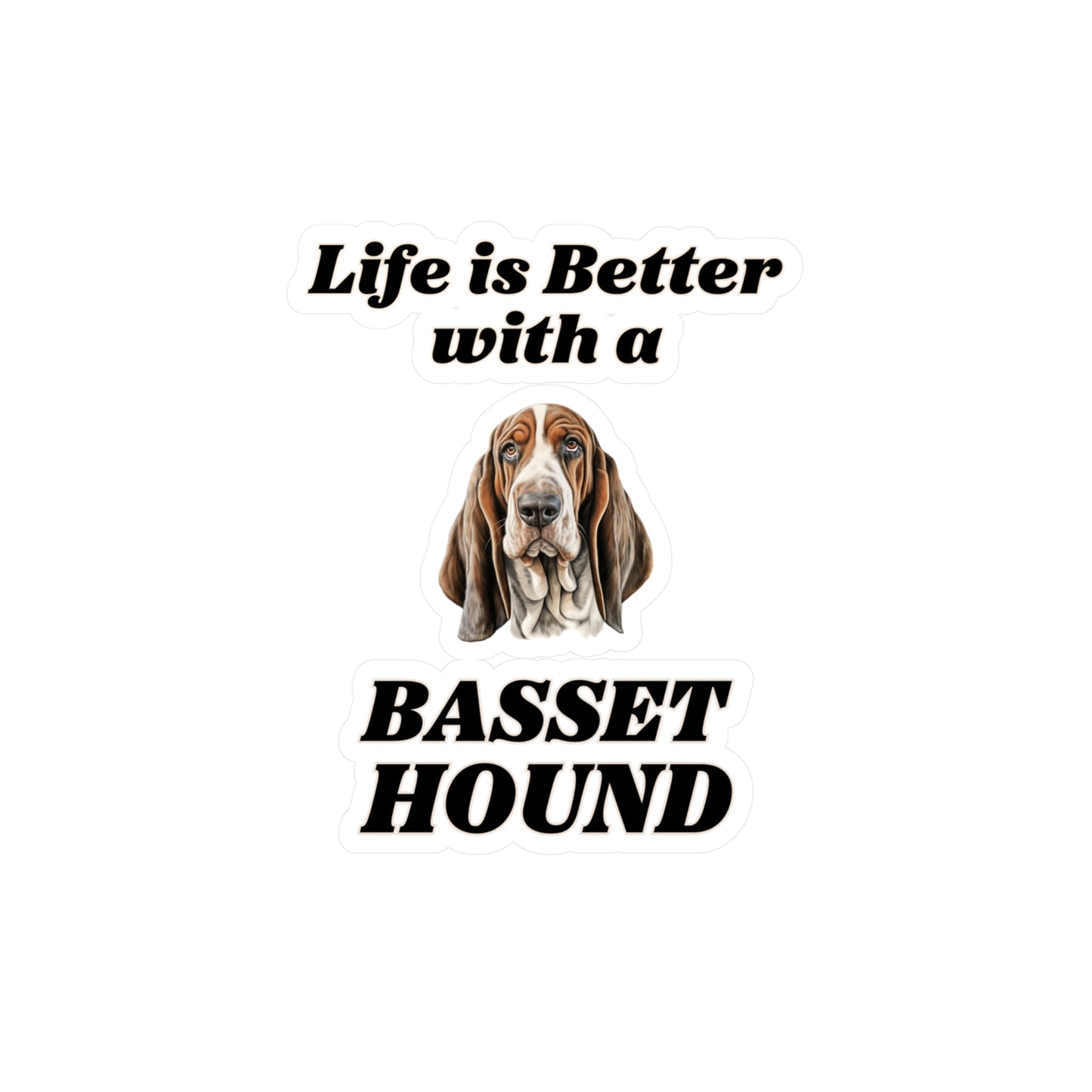 Basset Hound Sticker - Kiss-Cut Vinyl Dog Decals