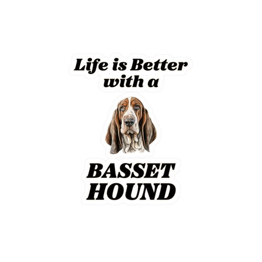 Basset Hound Sticker - Kiss-Cut Vinyl Dog Decals