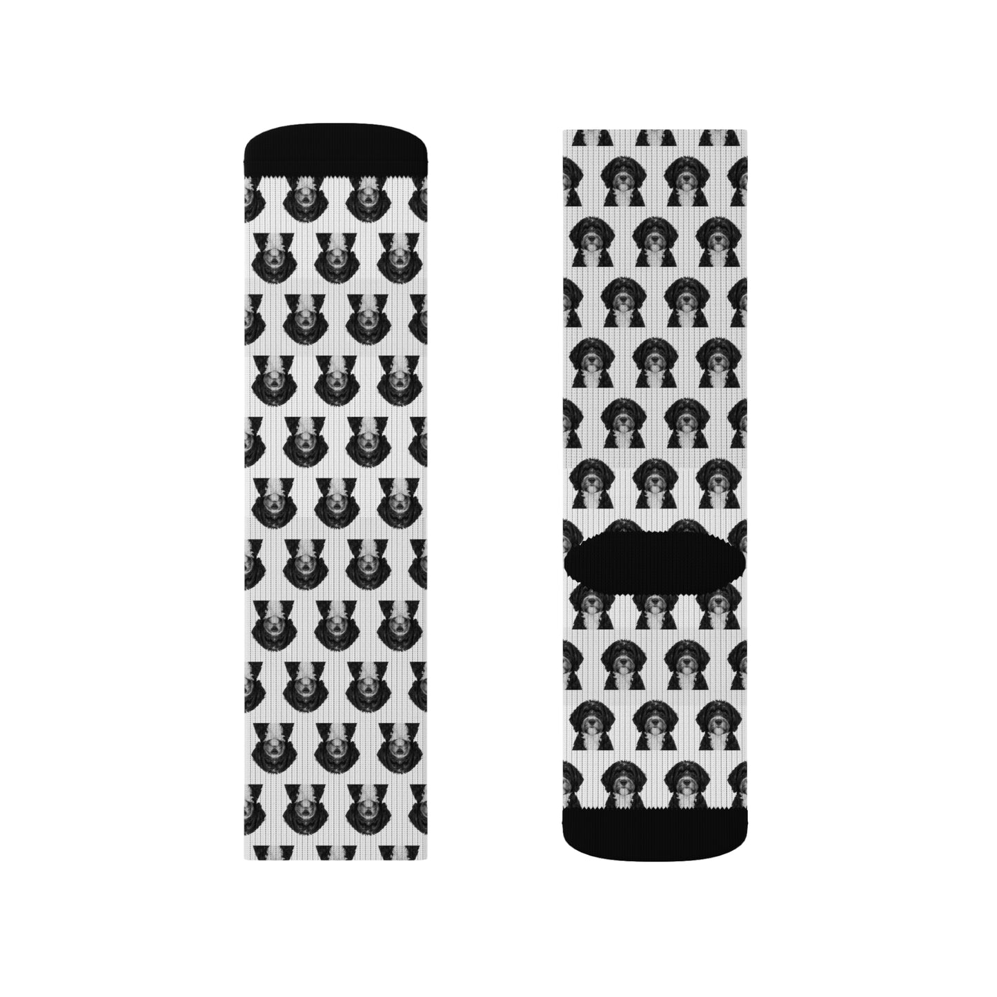 Bernedoodle Sublimation Socks, Dog Lover Gift, Custom Pet Design, Cute Animal Print, Personalized Footwear, Unique Puppy Pattern