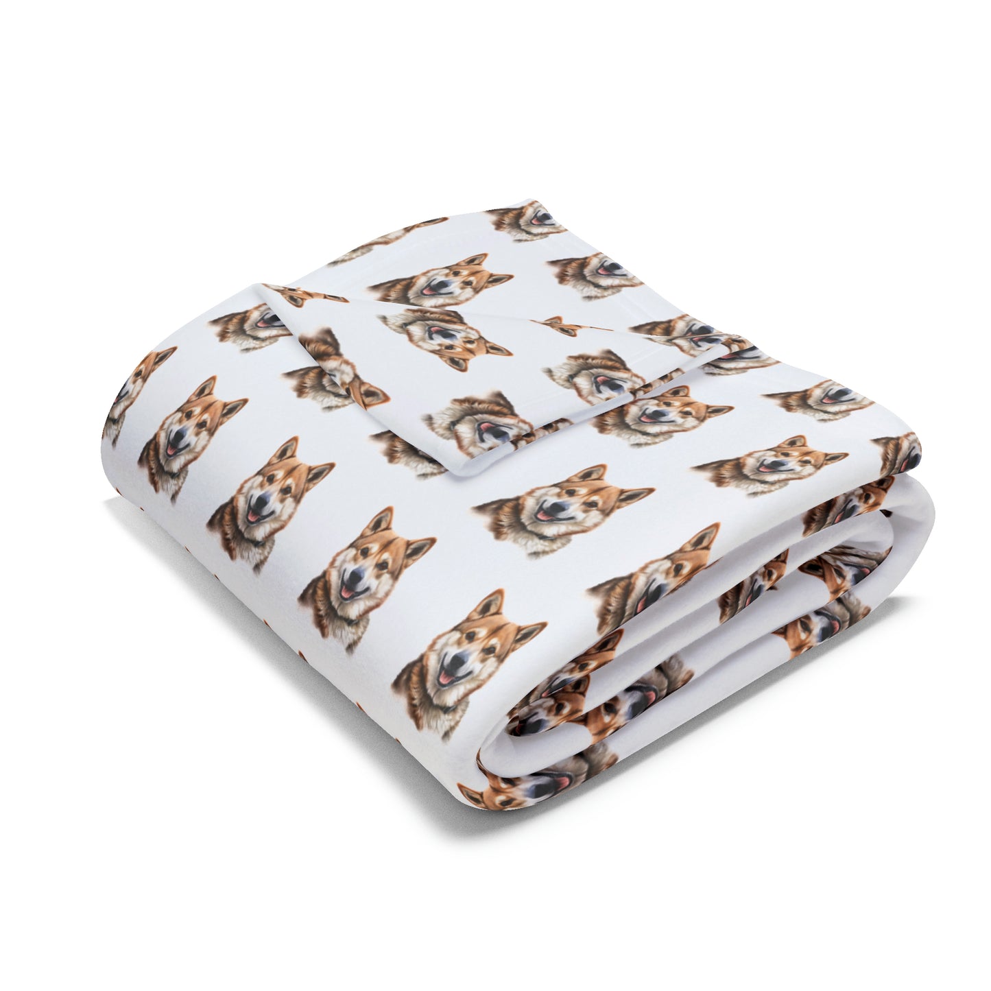 folded akita fleece blanket