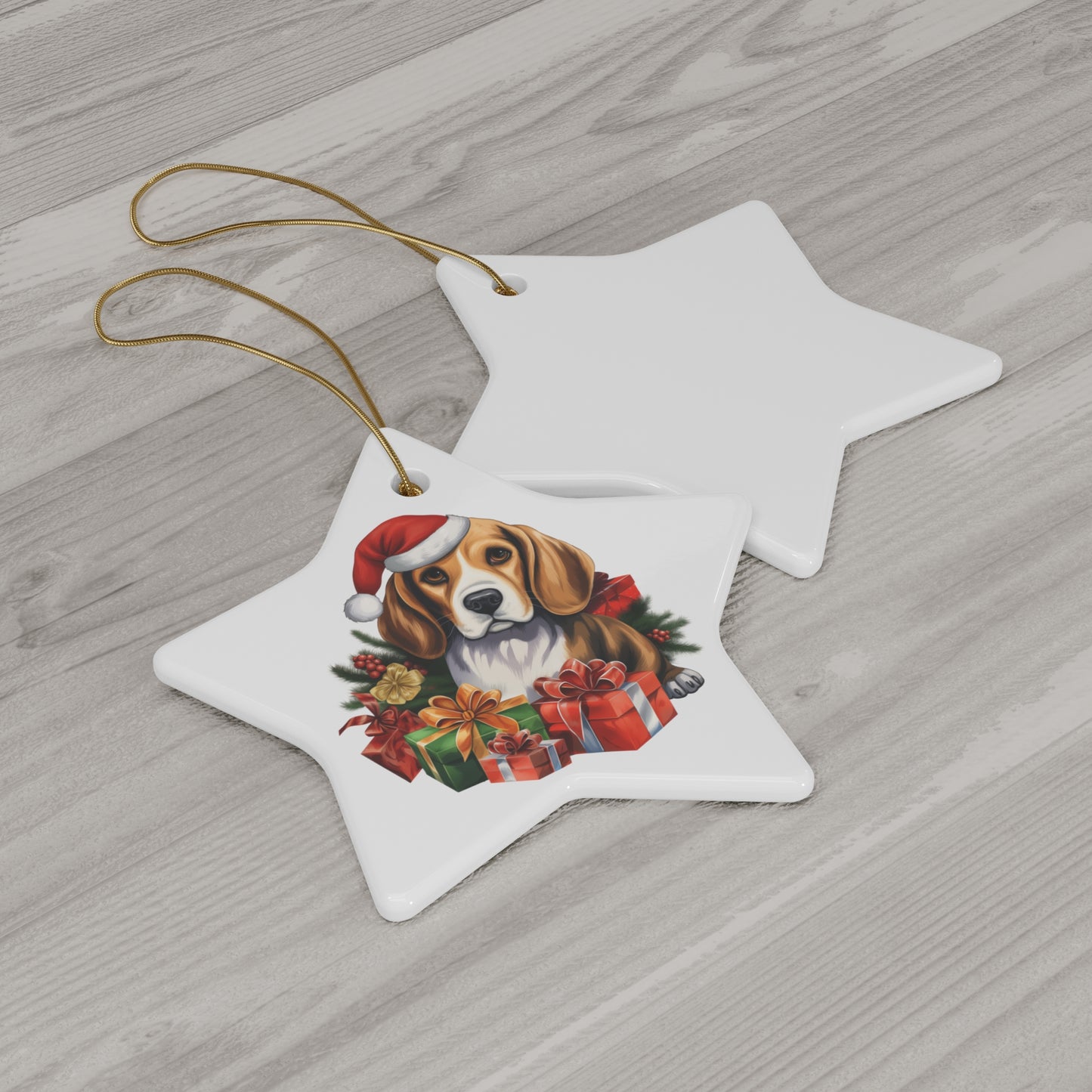 Beagle Christmas Ornament - Ceramic