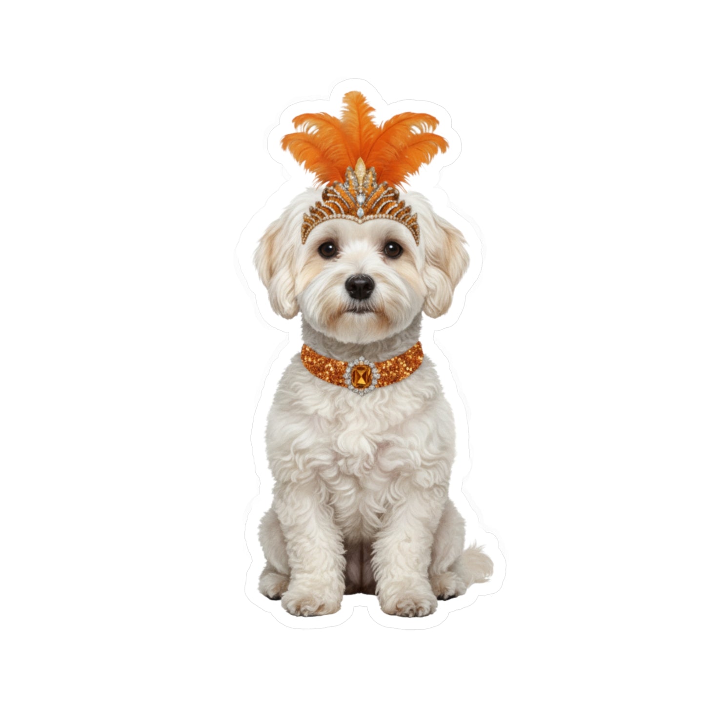 Showgirl Maltipoo decal - Shih Tzu Sticker  - Dog Sticker - Pet Decal - Outdoor - Indoor - Animal Showgirl Collection Orange Edition
