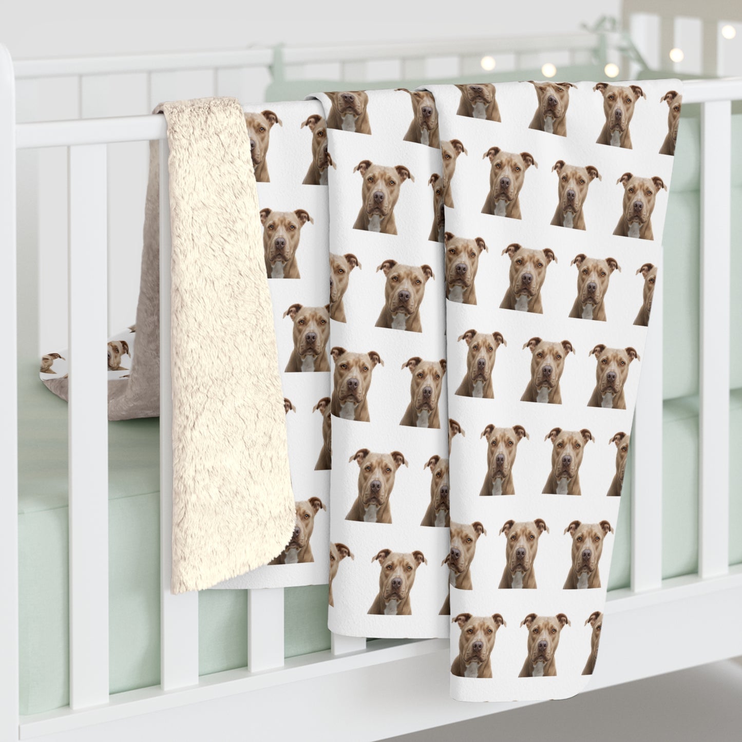 Sherpa Fleece Blanket - Pit Bull Design, Dog Lover Gift, Cozy Throw, Animal Print Decor, Pet Owner Present, Fuzzy Bedding