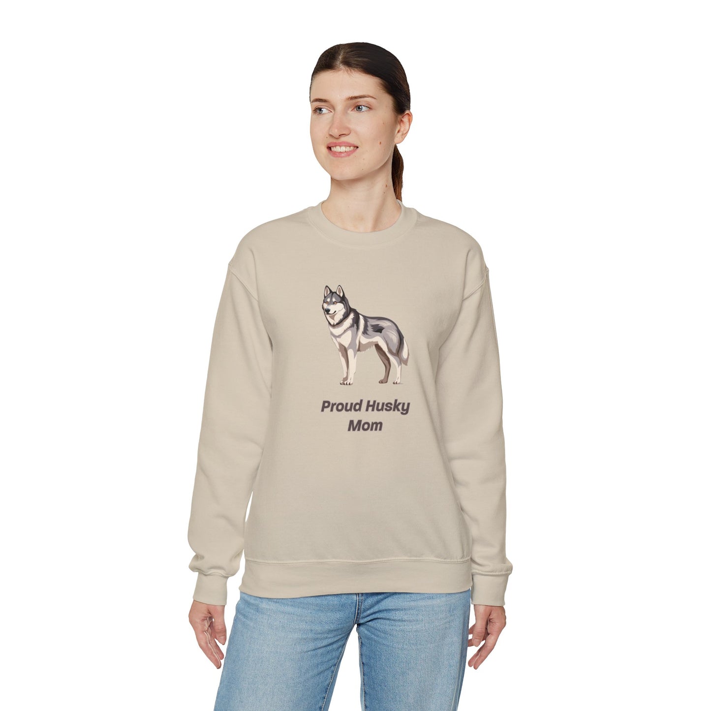 Proud Husky Mom Unisex Crewneck Sweatshirt
