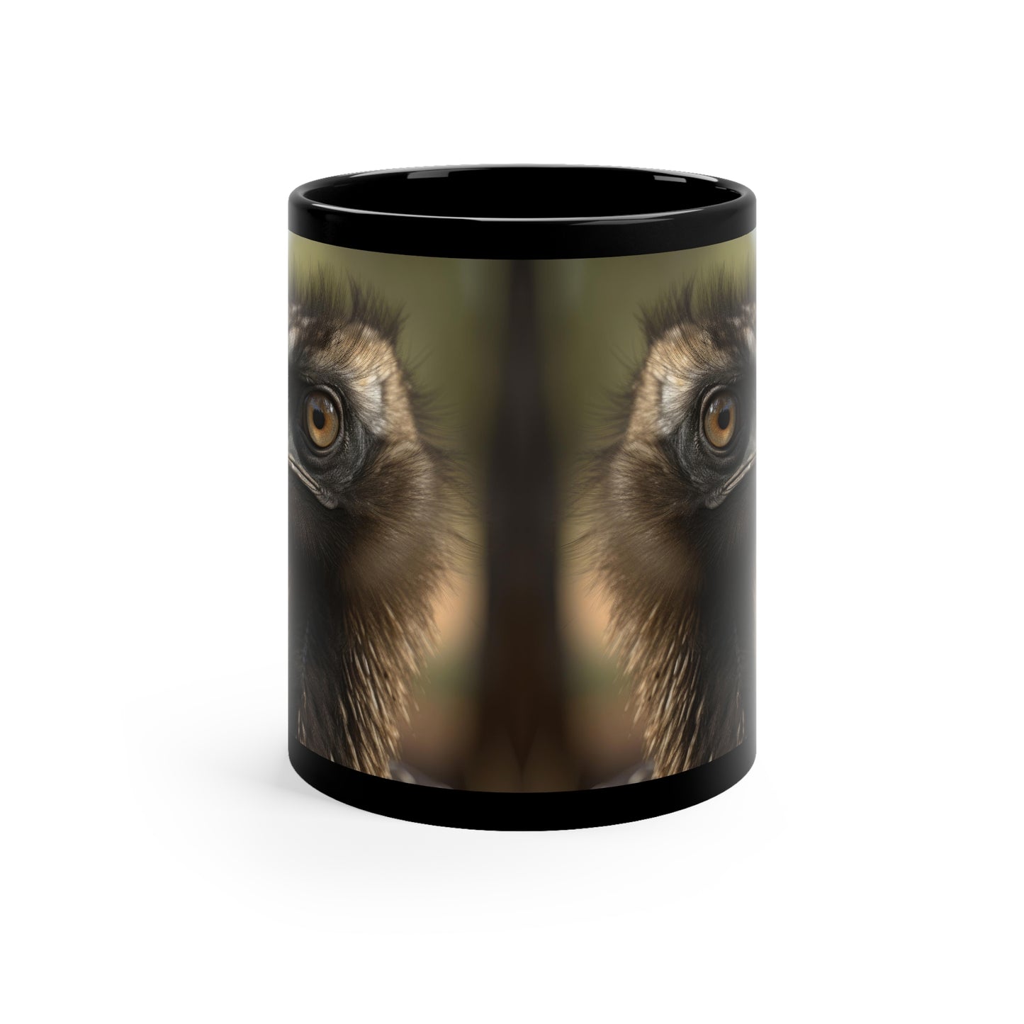 Emu 2 Black Ceramic Mug 11 oz