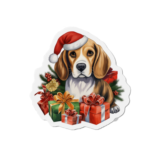 Christmas Beagle Magnet - Die Cut