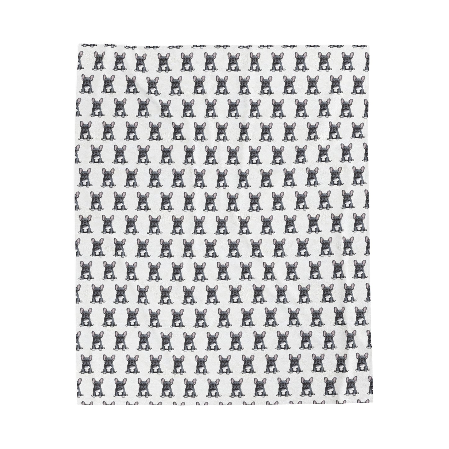 French Bulldog Velveteen Plush Blanket (White)