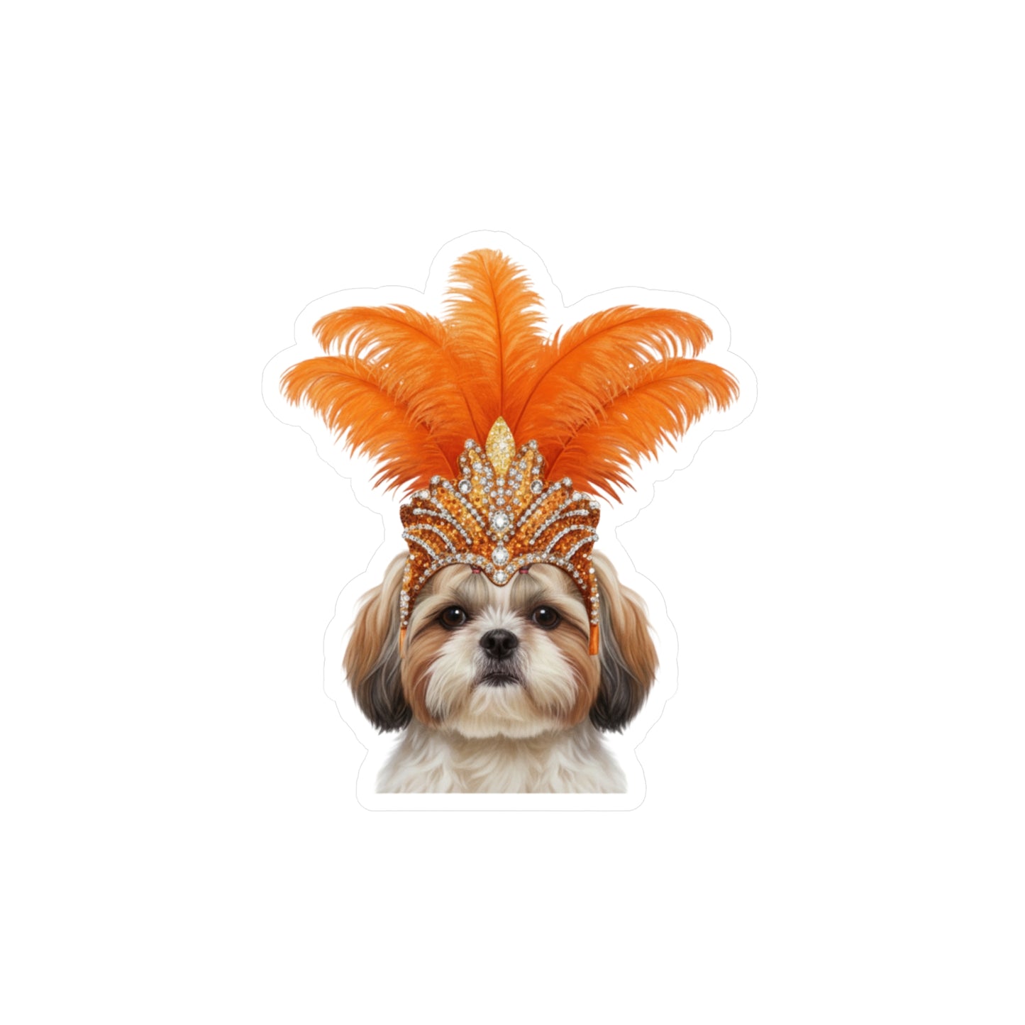 Showgirl Shih Tzu decal - Shih Tzu Sticker  - Dog Sticker - Pet Decal - Outdoor - Indoor - Animal Showgirl Collection Orange Edition