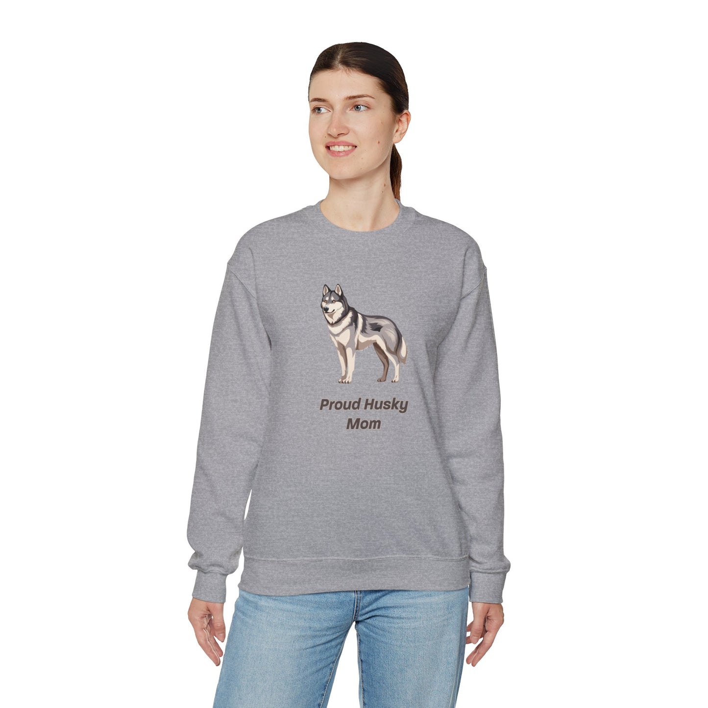 Proud Husky Mom Unisex Crewneck Sweatshirt