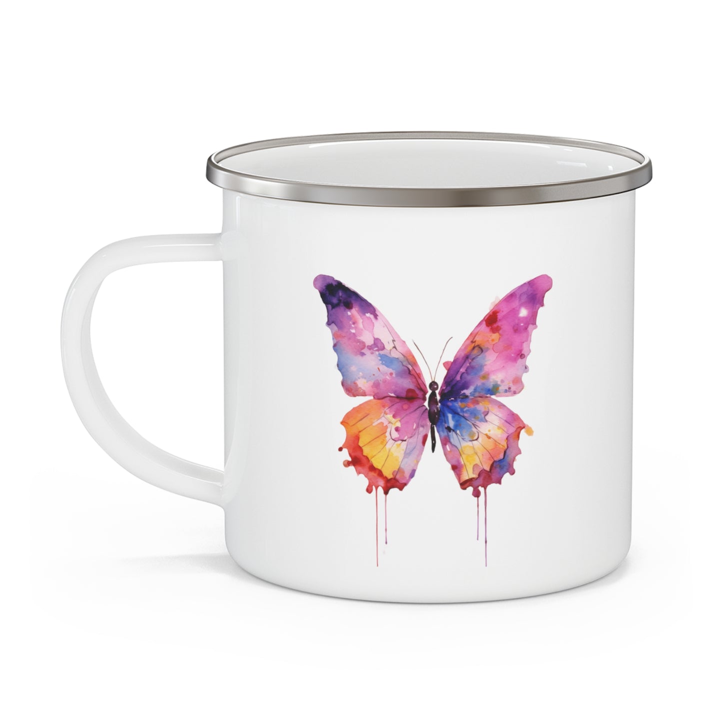 Butterfly Enamel Camping Mug