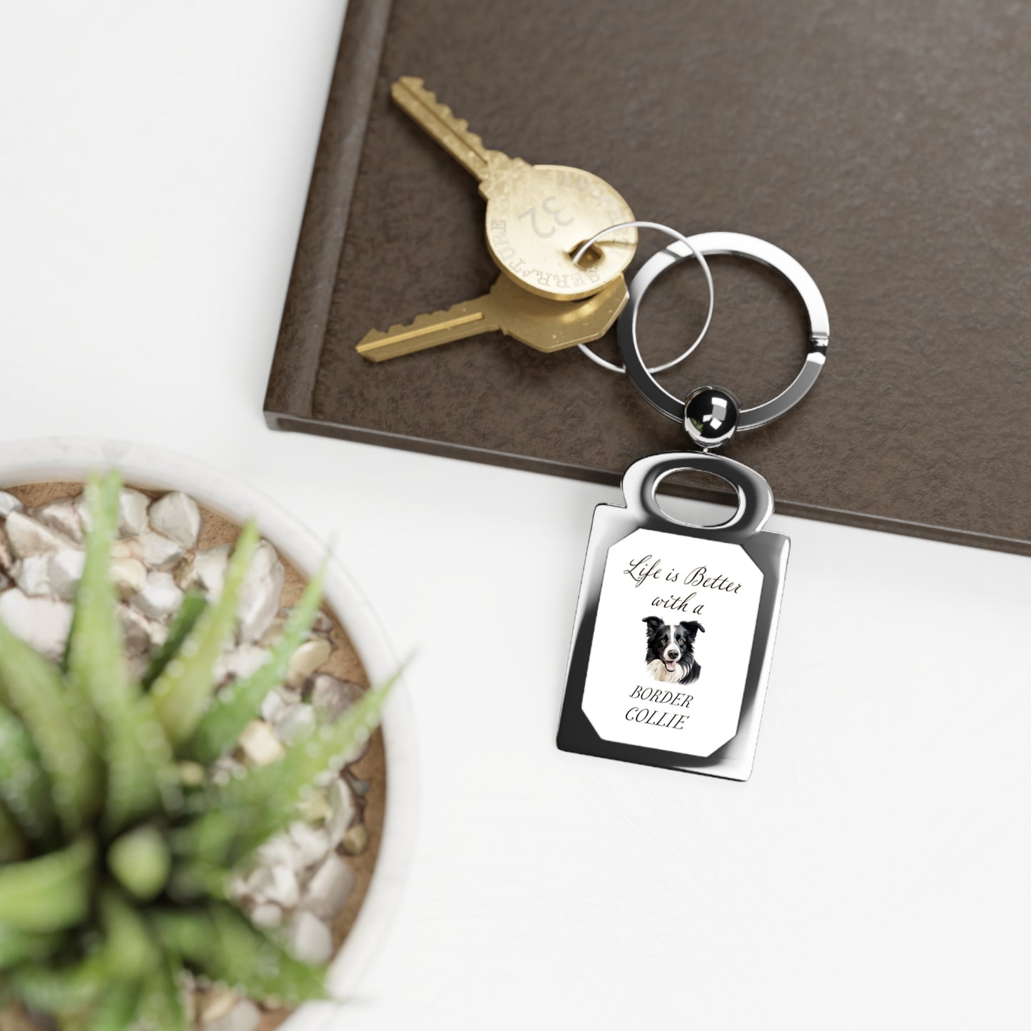 Life is Better with a Border Collie Keyring