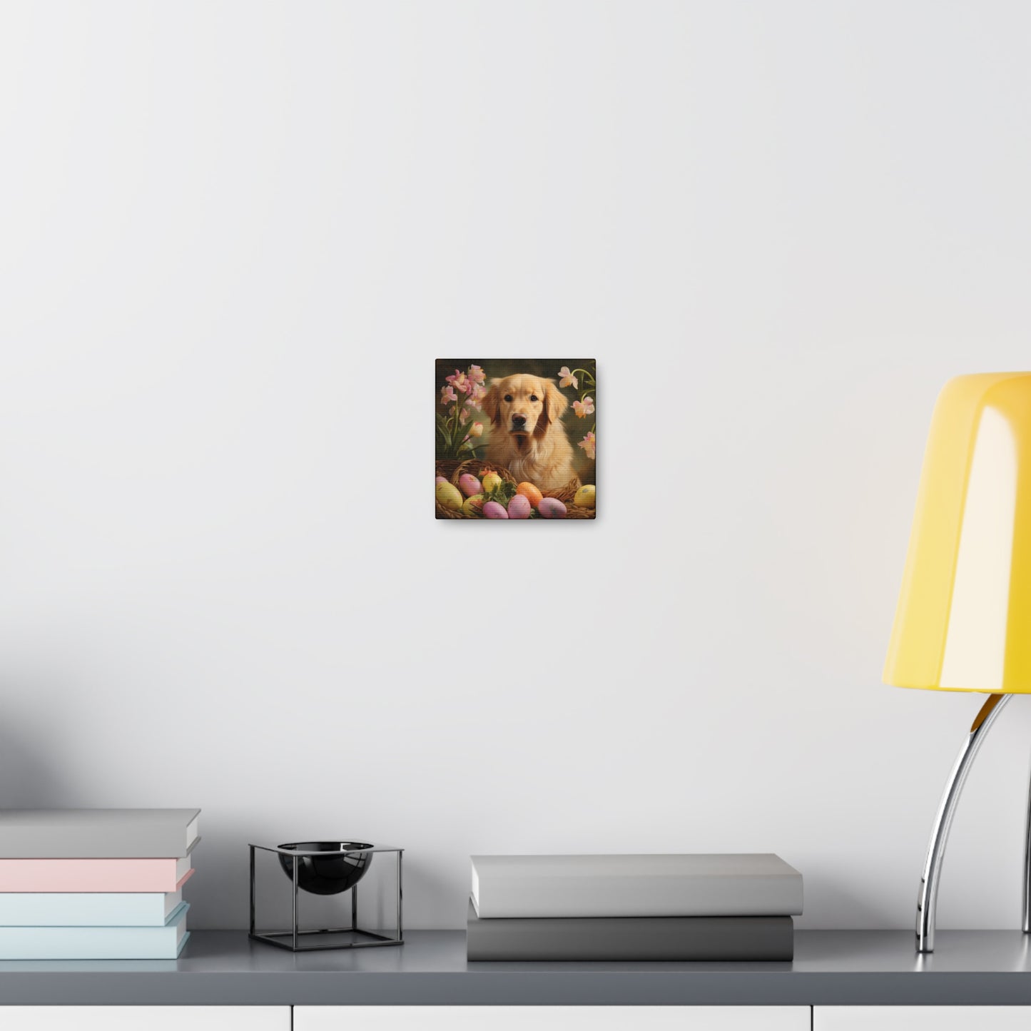 Golden Retriever Easter Wall Art - Spring Print - Canvas Gallery Wraps