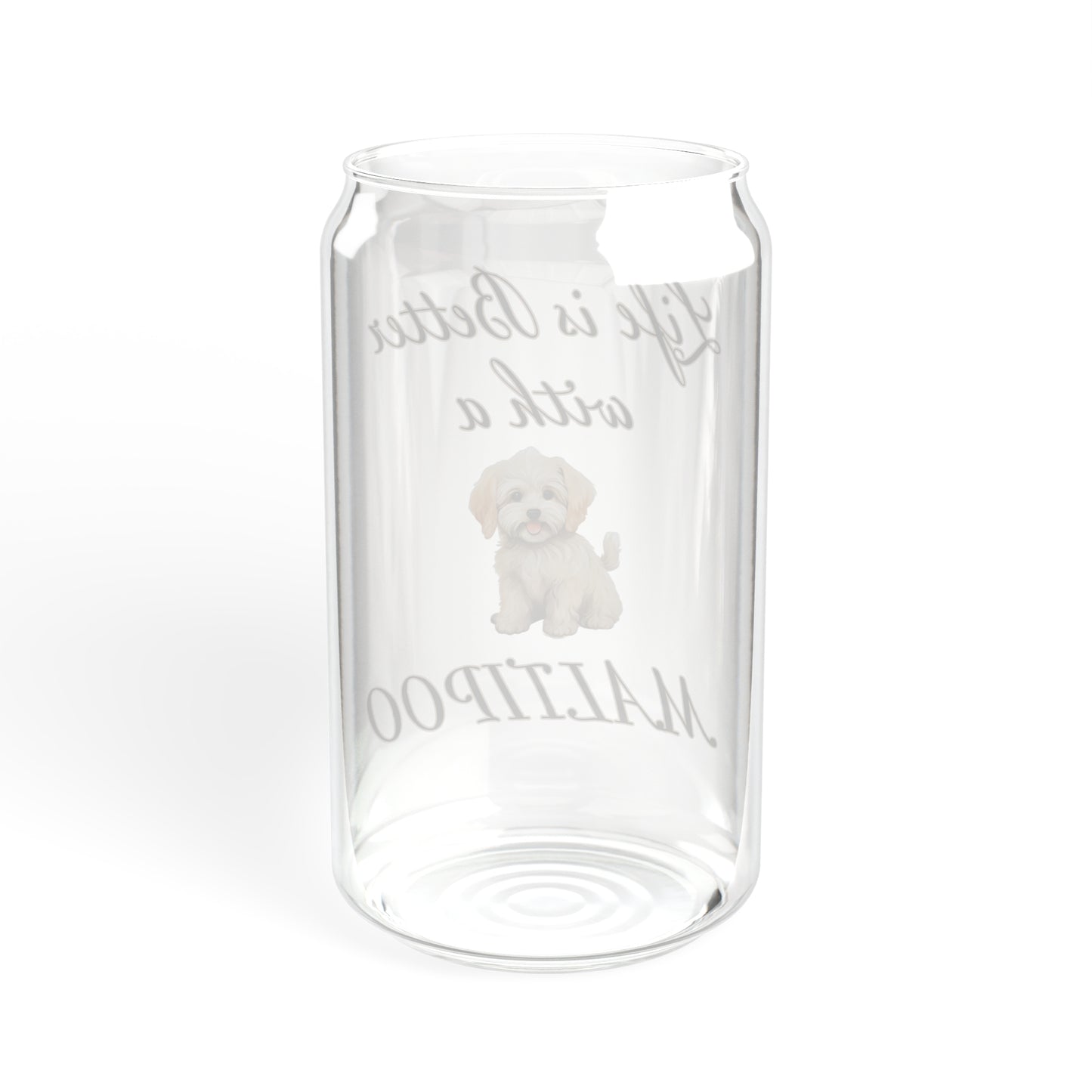 Maltipoo Sipper Glass, 16oz