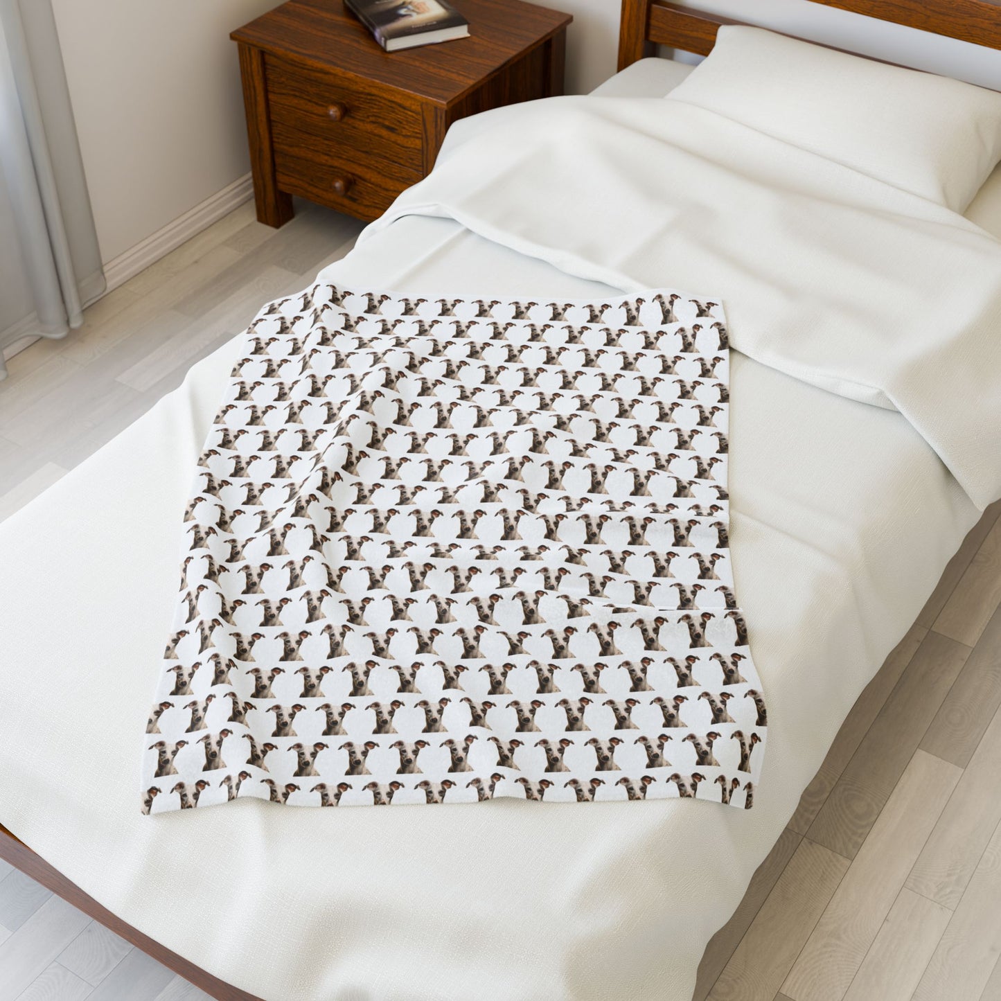 Whippet Blanket | Velveteen Plush Pet Blanket | Dog Bedding | Dog Mom Gift