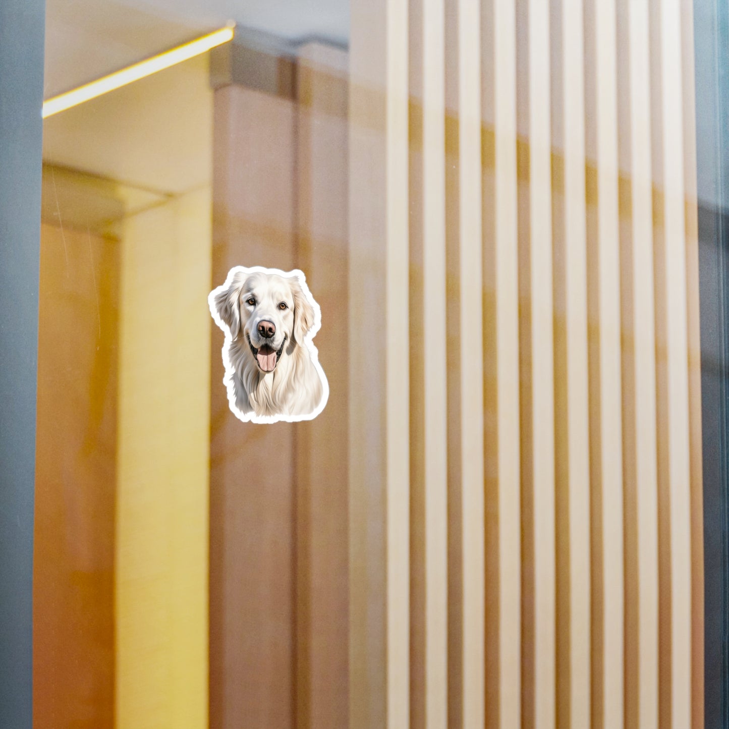 White Golden Retriever Sticker - Kiss-Cut Vinyl Decals