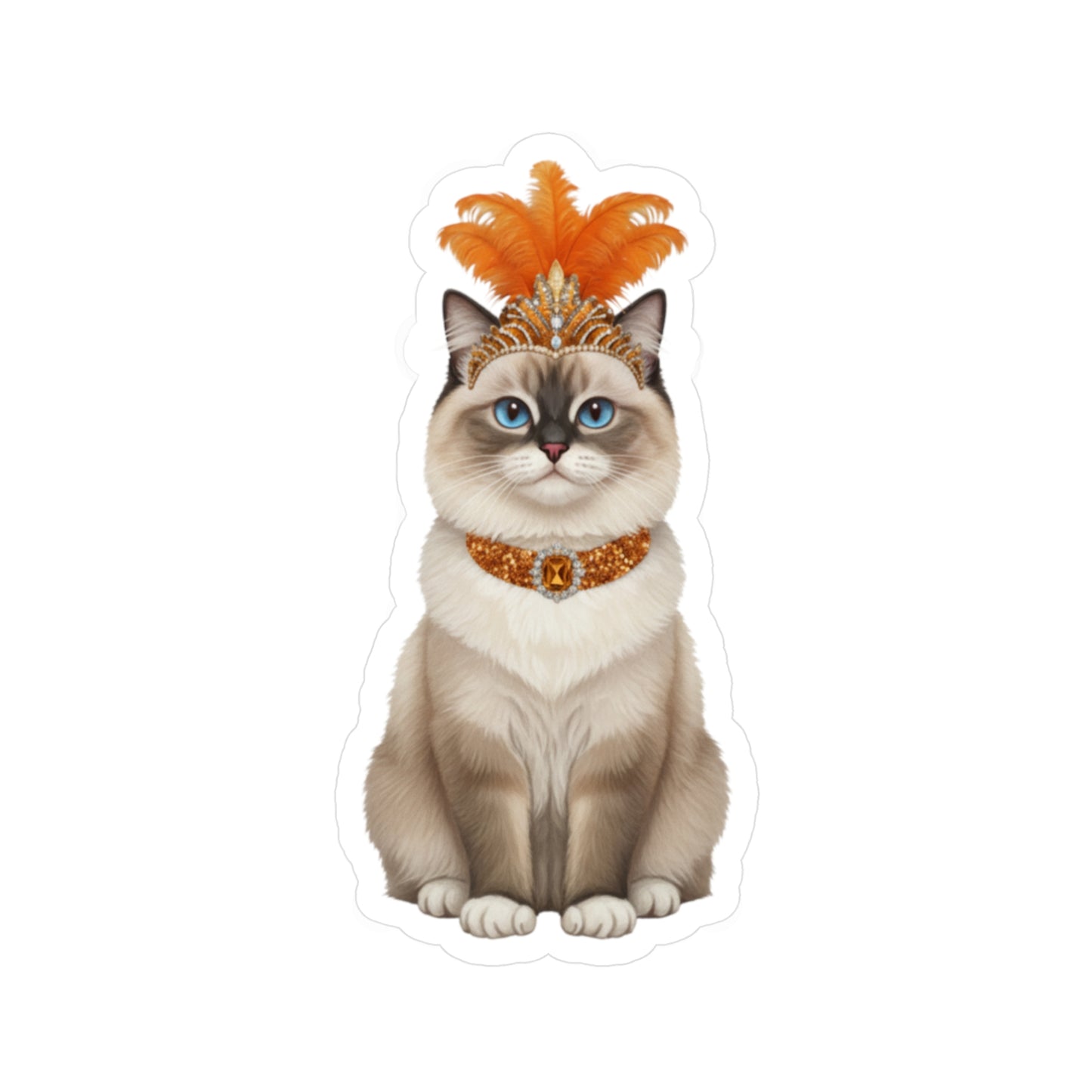 Showgirl Cat decal - Cat Sticker - Pet Decal - Outdoor - Indoor - Animal Showgirl Collection Orange Edition
