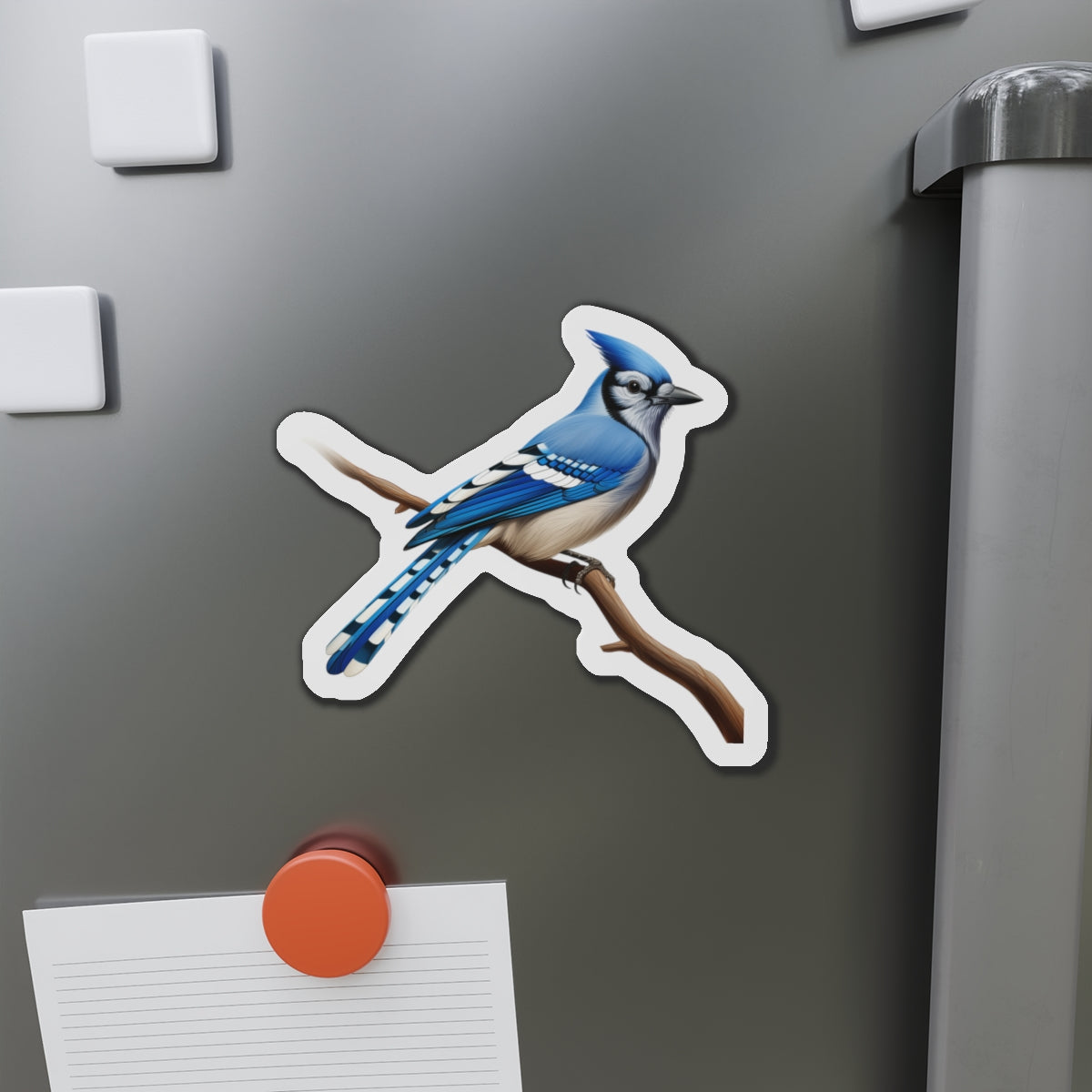 Blue Jay Magnet | Die Cut Bird Fridge Magnet | Bird Kitchen Decor | Bird Lover Magnet