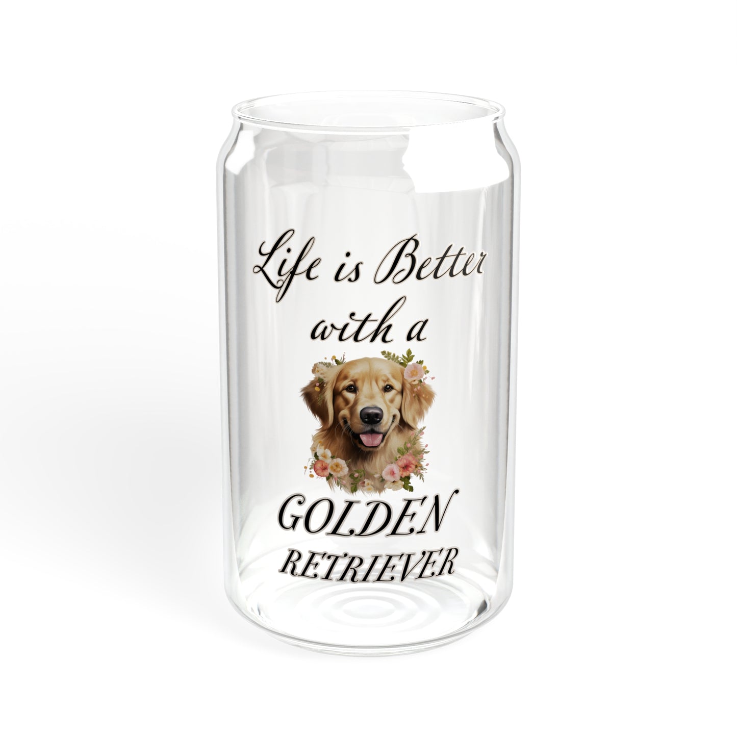 Golden Retriever Sipper Glass, 16oz