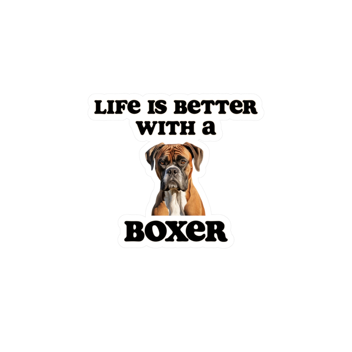 Boxer Sticker - Kiss-Cut Vinyl DogDecals