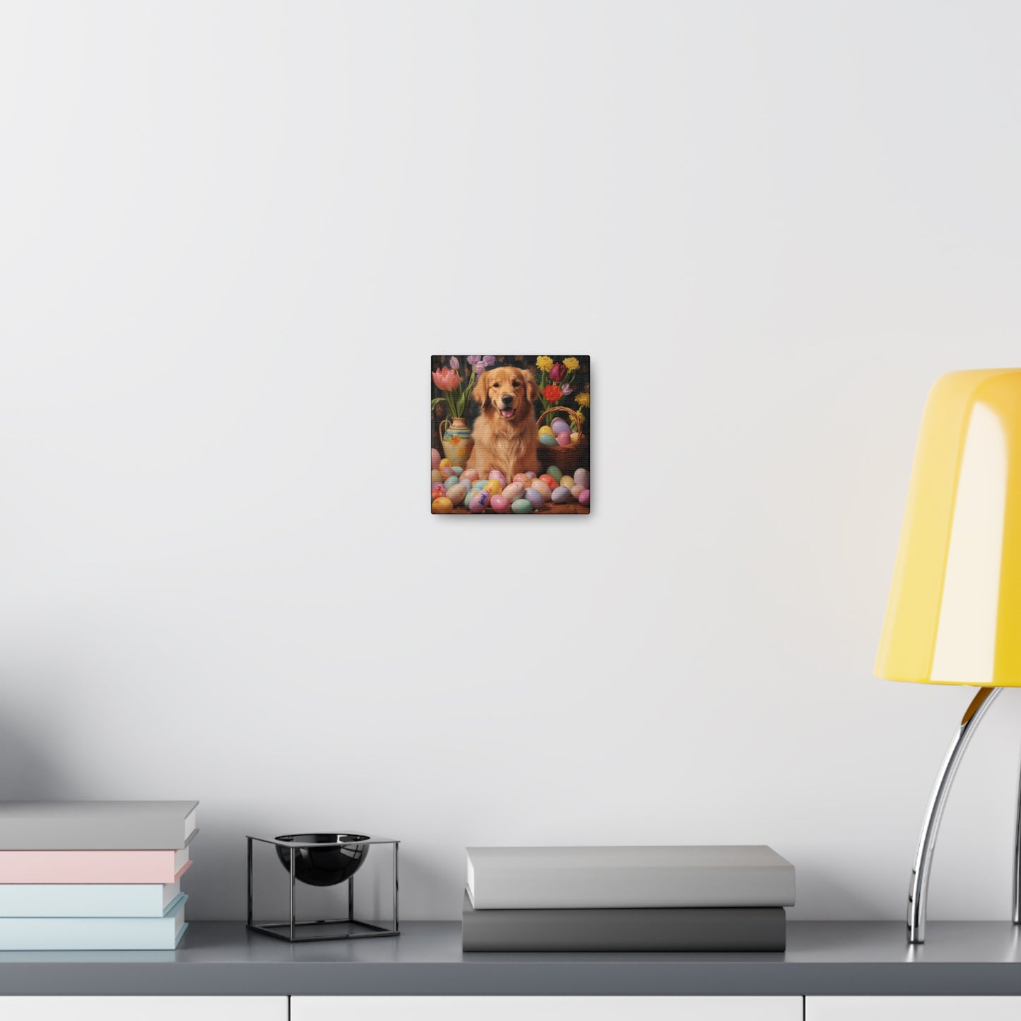 Golden Retriever Easter Wall Art - Spring Print - Canvas Gallery Wraps