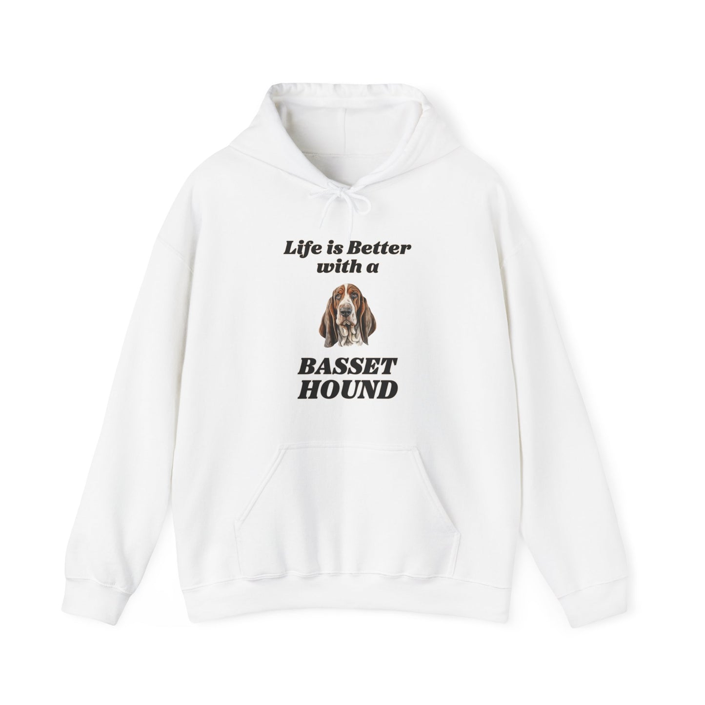 basset hound hoodie, white