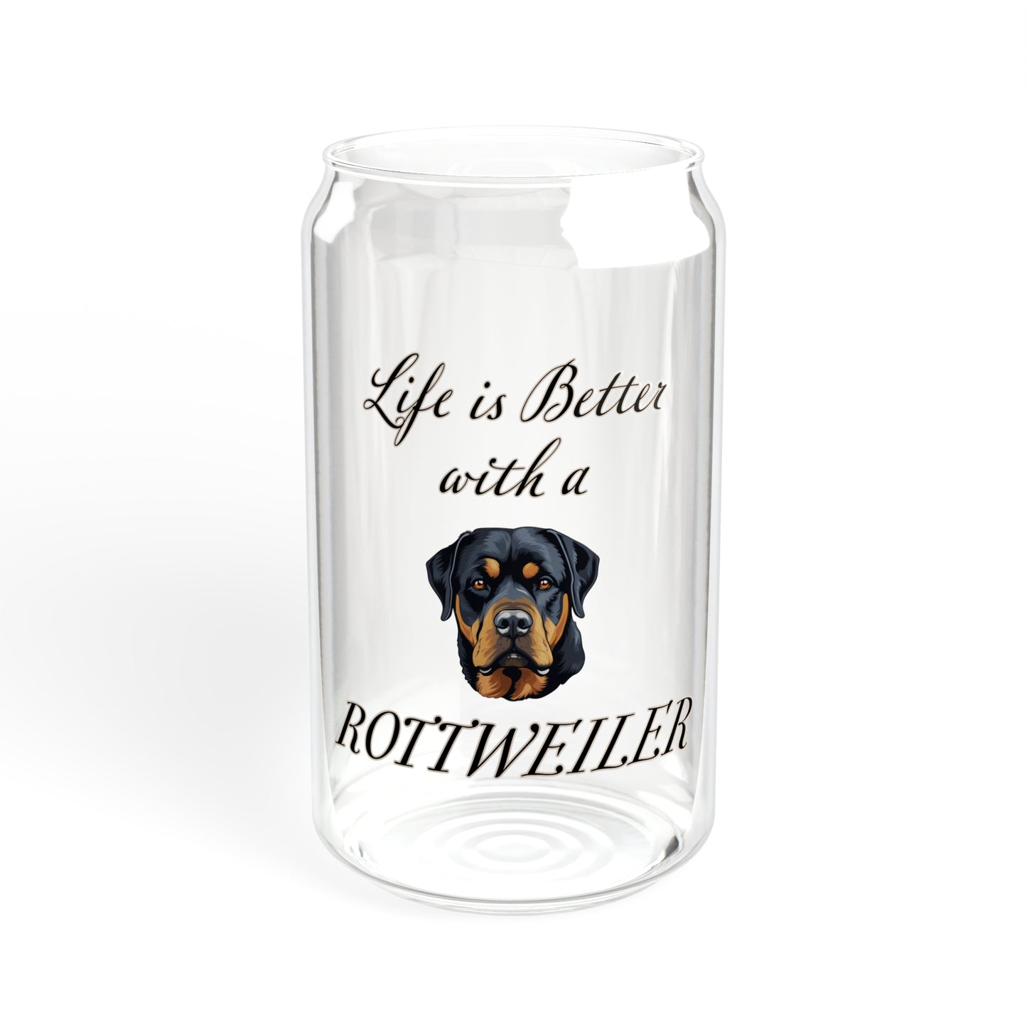 Rottweiler Sipper Glass, 16oz