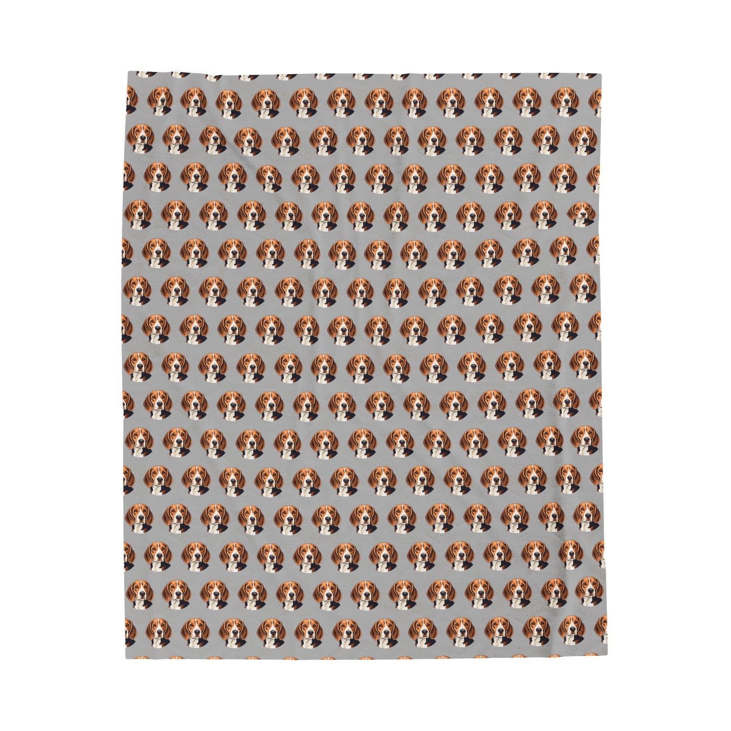 Beagle Velveteen Plush Blanket (Grey)