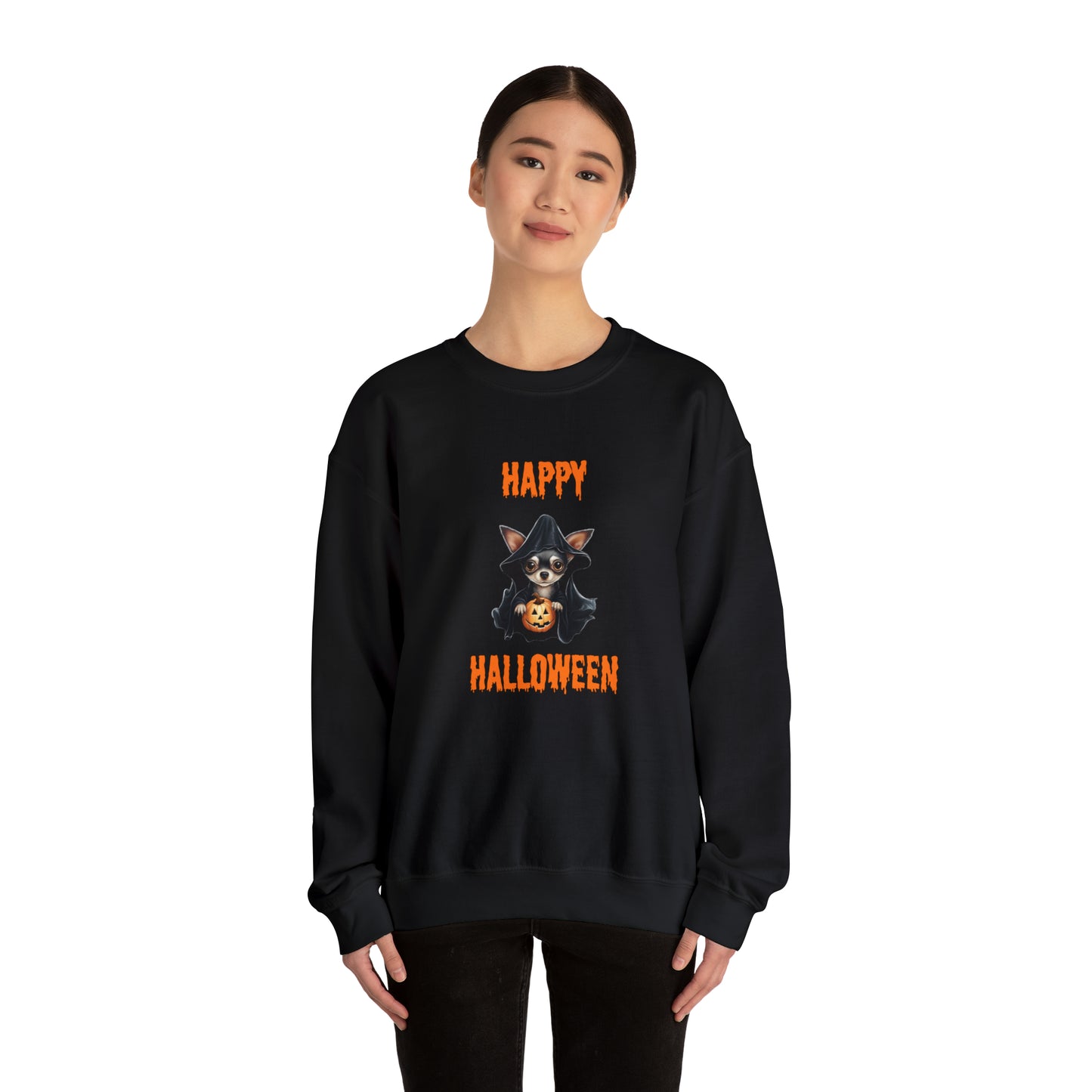 Chihuahua Happy Halloween Sweatshirt - Unisex Heavy Blend™ Crewneck Sweatshirt