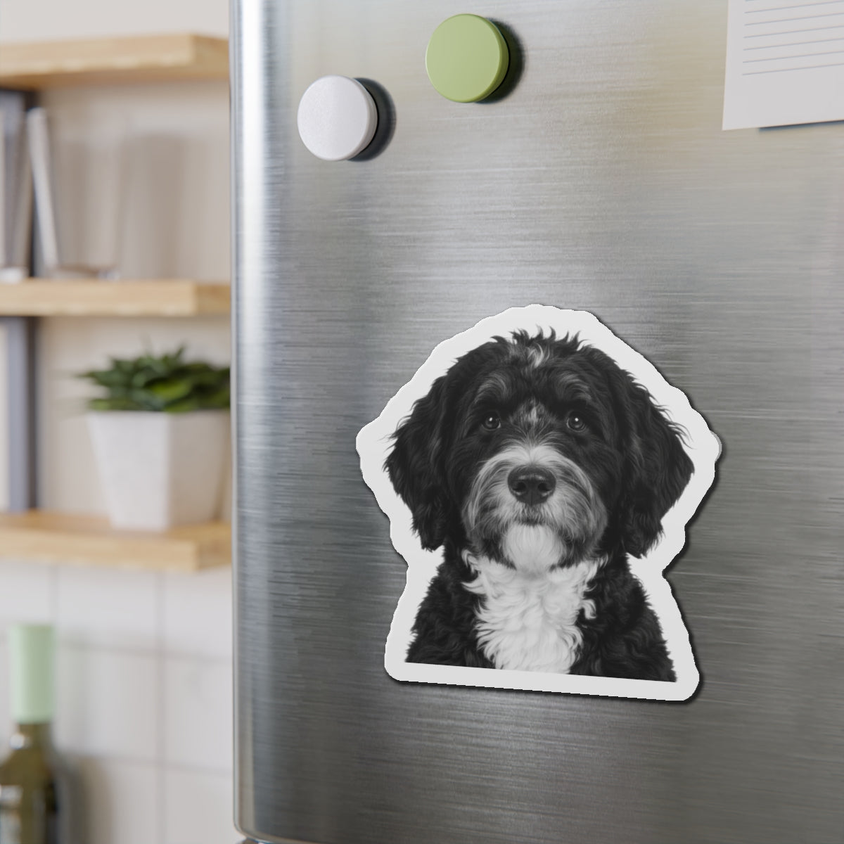 Bernedoodle Die-Cut Magnet - Bernese Mountain Dog and Poodle Mix, Cute Pet Gift, Fridge Decor, Animal Lover, Dog Mom, Puppy Art