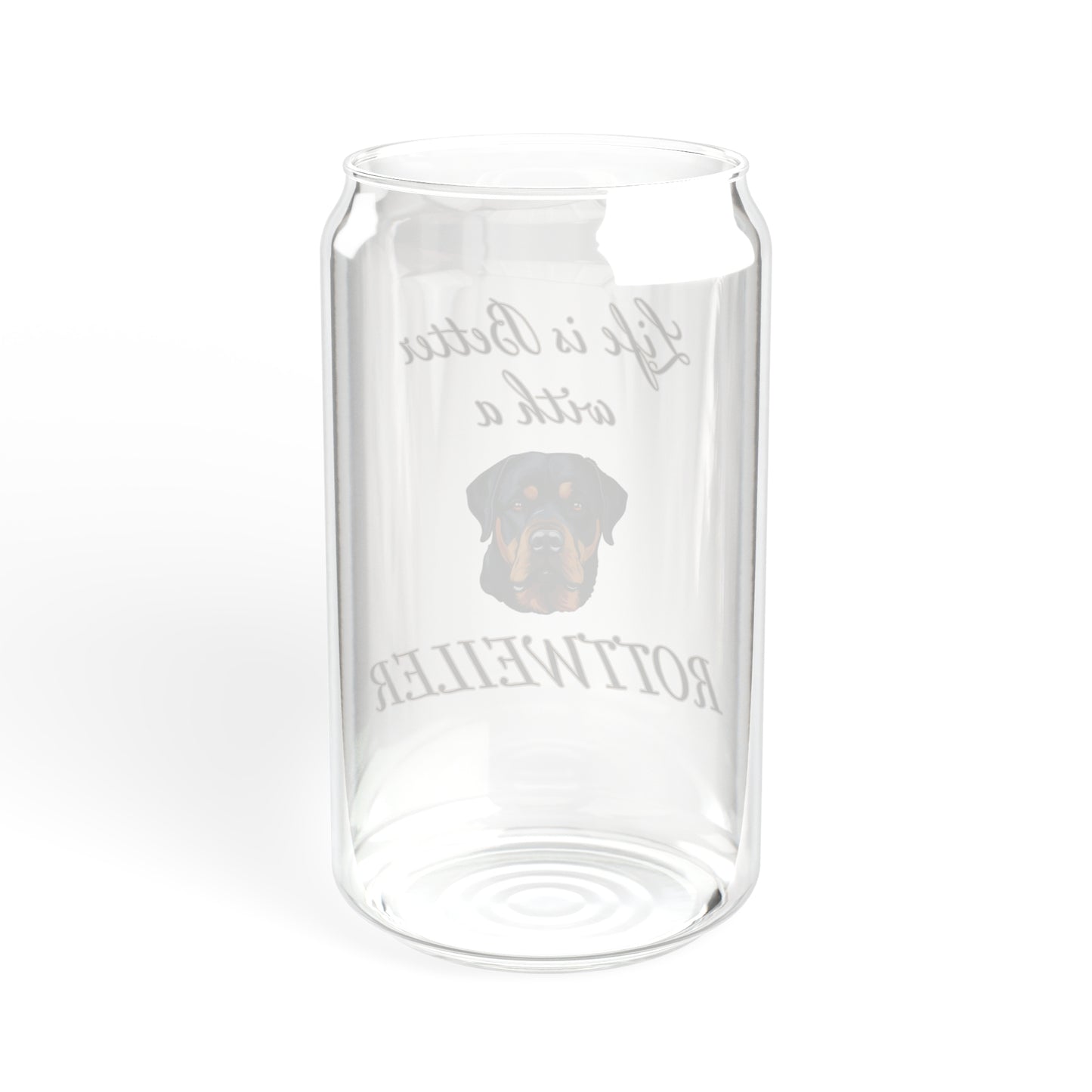 Rottweiler Sipper Glass, 16oz