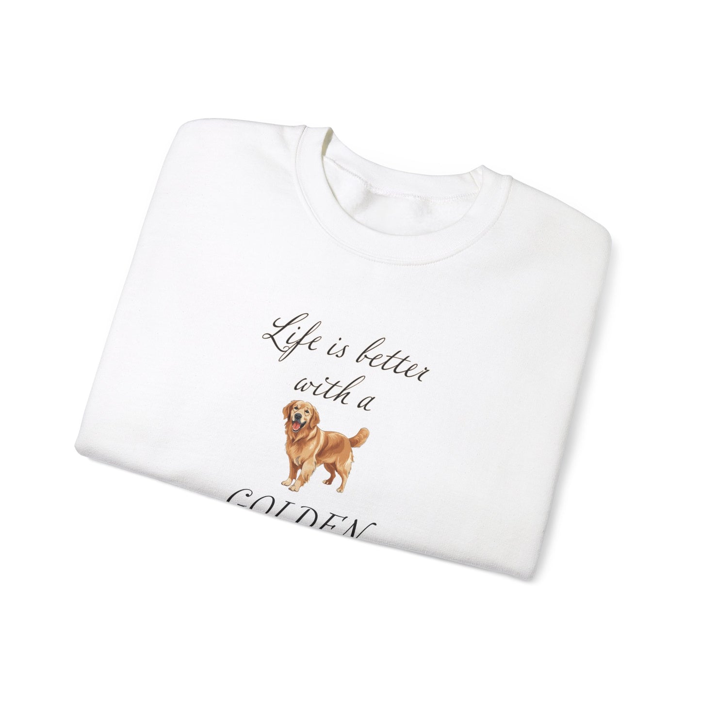 Life is Better with a Golden Retriever Unisex Heavy Blend™ Crewneck Sweatshirt