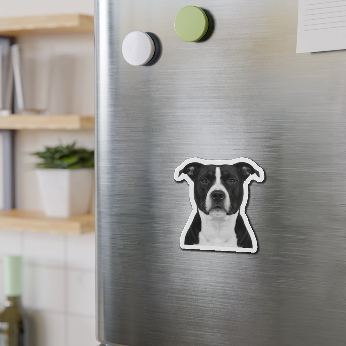Pit Bull Die-Cut Magnet, Pet Lover Fridge Magnet, Animal Car Magnet, Cute Dog Kitchen Decor, Bull Terrier Gift