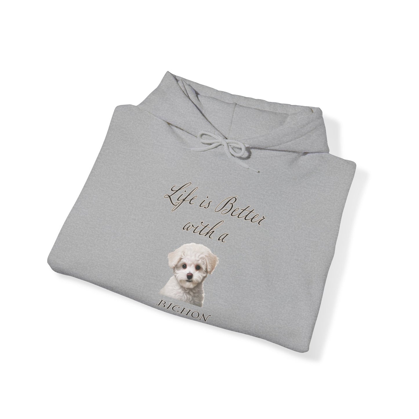 Bichon Frise Hoodie - Life is Better with a Bichon Frise Hooded Dog Mom or Dog Dad Sweatshirt, gift for Dog Mom