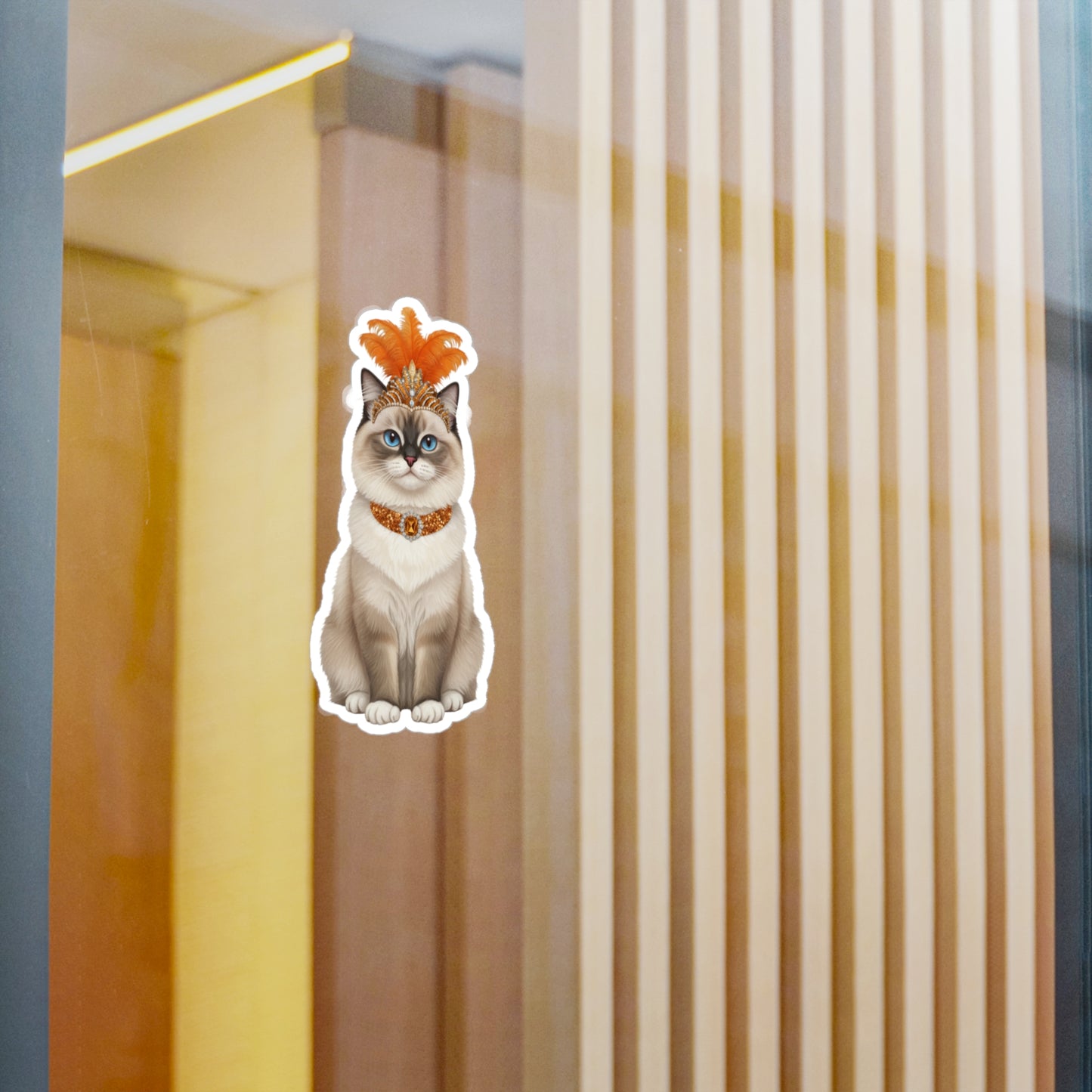 Showgirl Cat decal - Cat Sticker - Pet Decal - Outdoor - Indoor - Animal Showgirl Collection Orange Edition