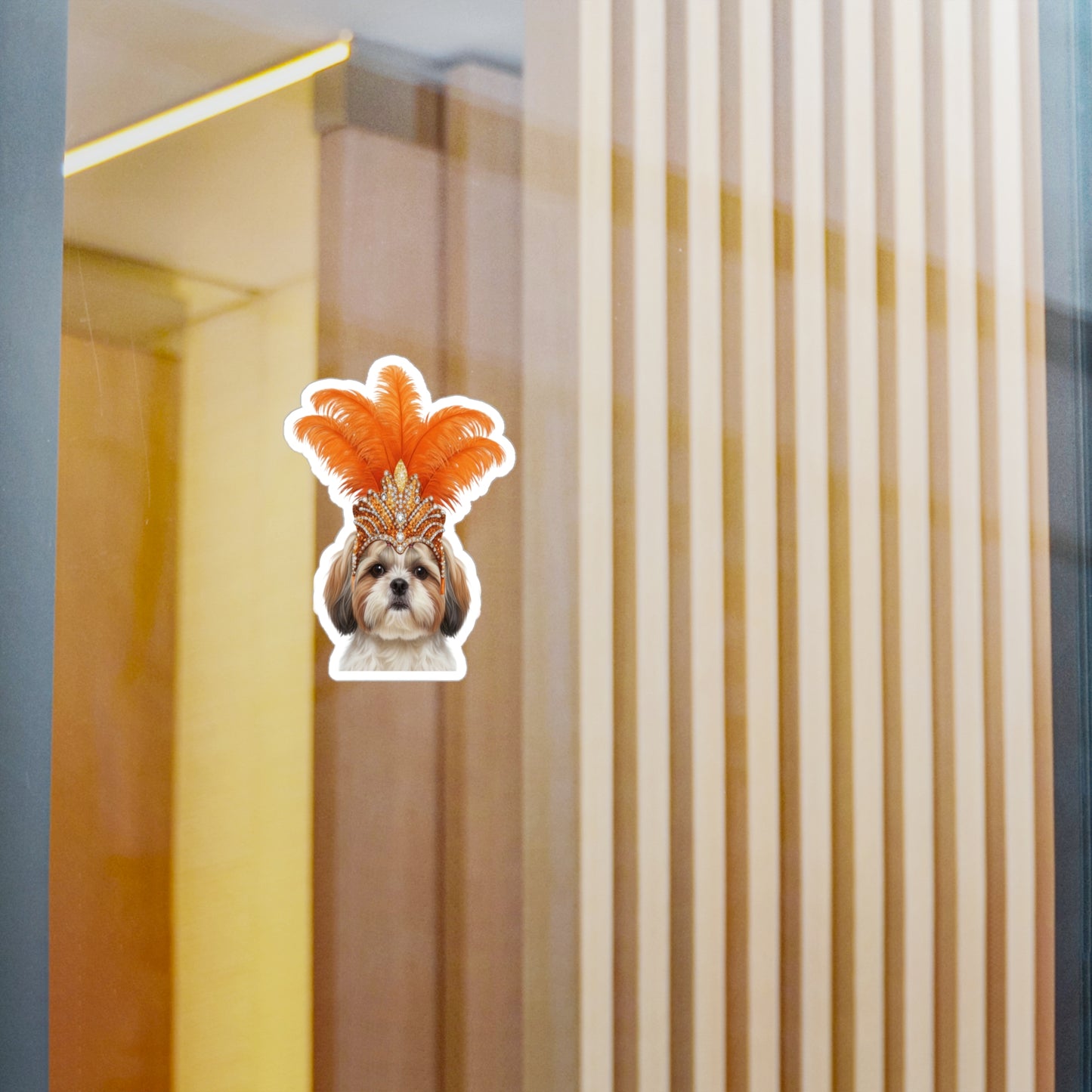 Showgirl Shih Tzu decal - Shih Tzu Sticker  - Dog Sticker - Pet Decal - Outdoor - Indoor - Animal Showgirl Collection Orange Edition