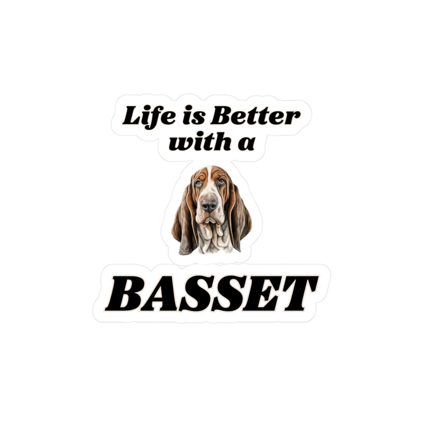 Basset Hound Sticker - Kiss-Cut Vinyl Dog Decals