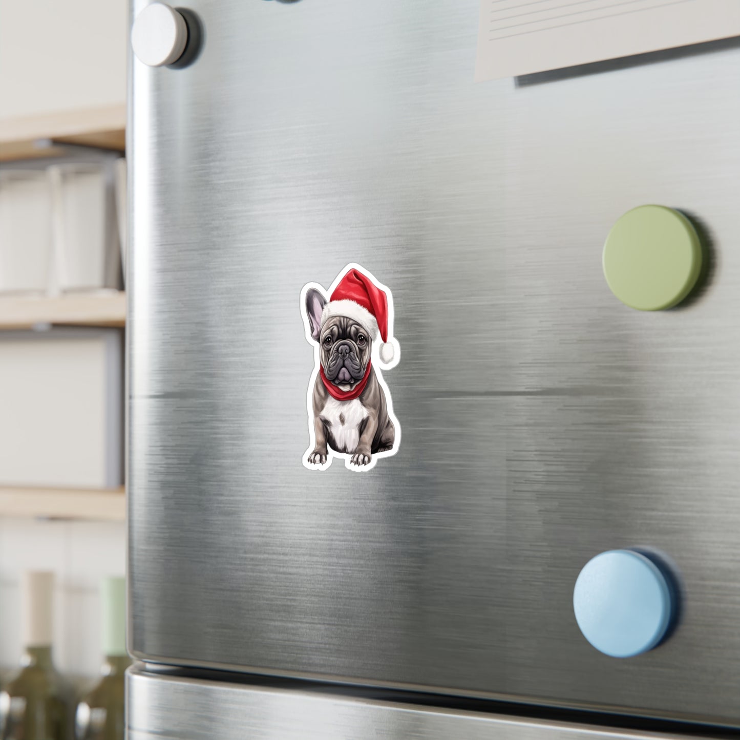 French Bulldog Christmas Sticker - Vinyl Dog Decals