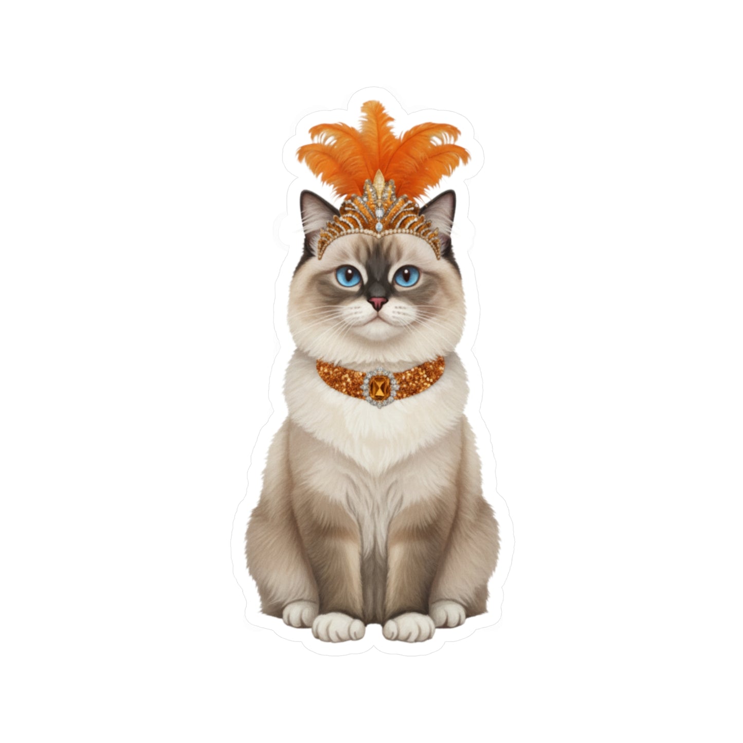 Showgirl Cat decal - Cat Sticker - Pet Decal - Outdoor - Indoor - Animal Showgirl Collection Orange Edition