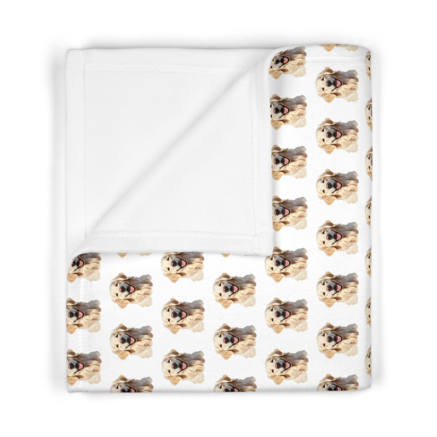 White Golden Retriever Soft Fleece Baby Blanket