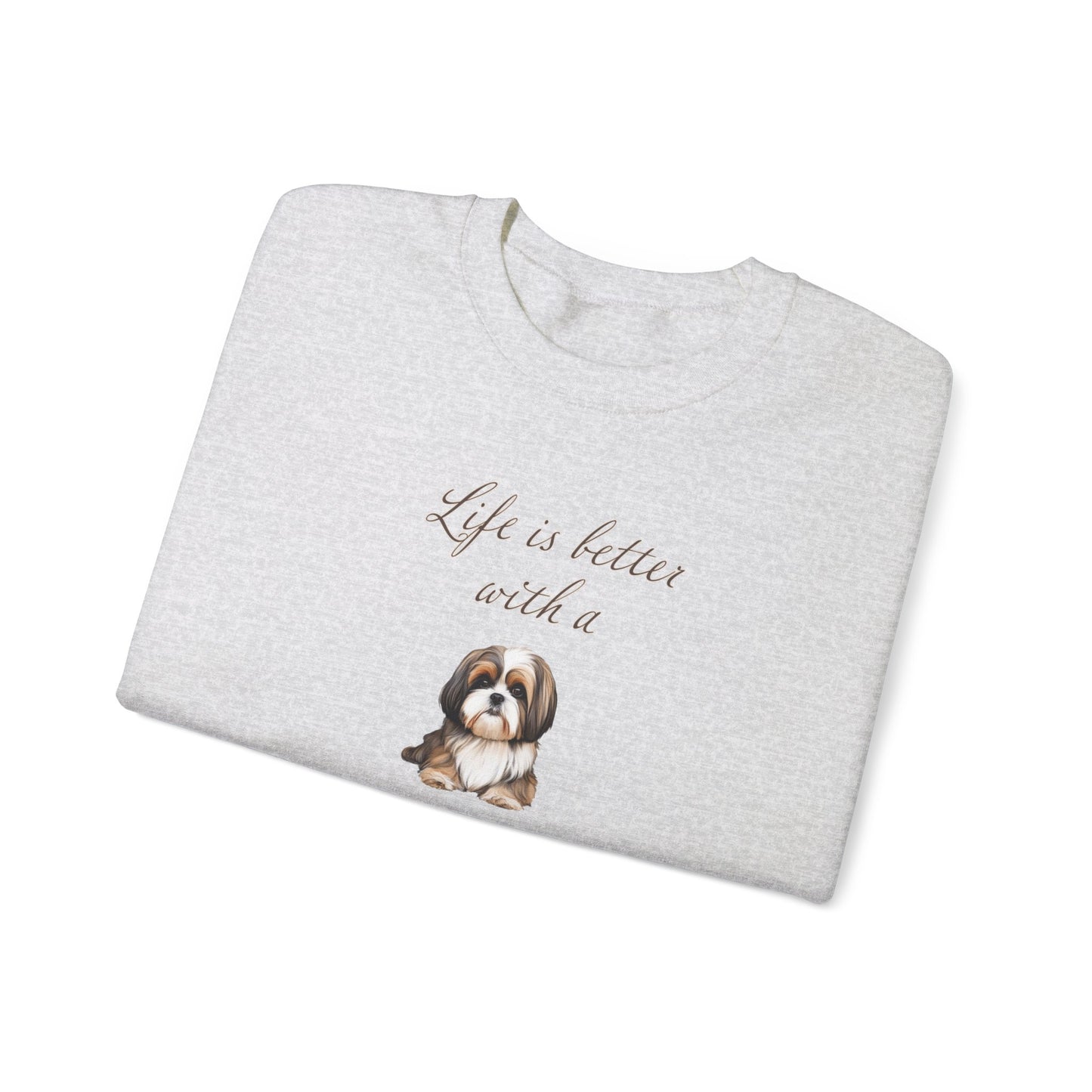 Life is Better with a Shih Tzu Unisex Heavy Blend™ Crewneck Sweatshirt