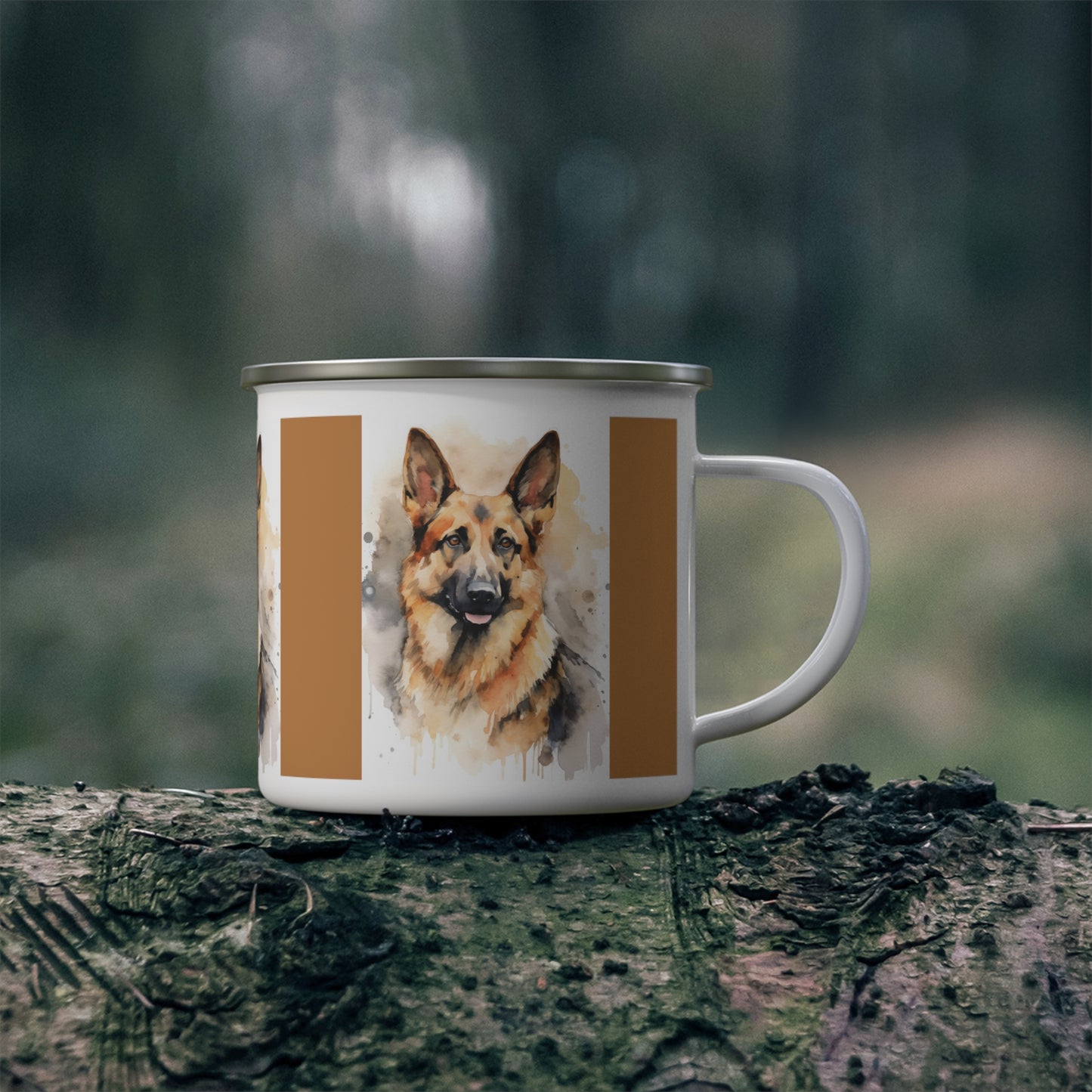 German Shepherd Enamel Camping Mug