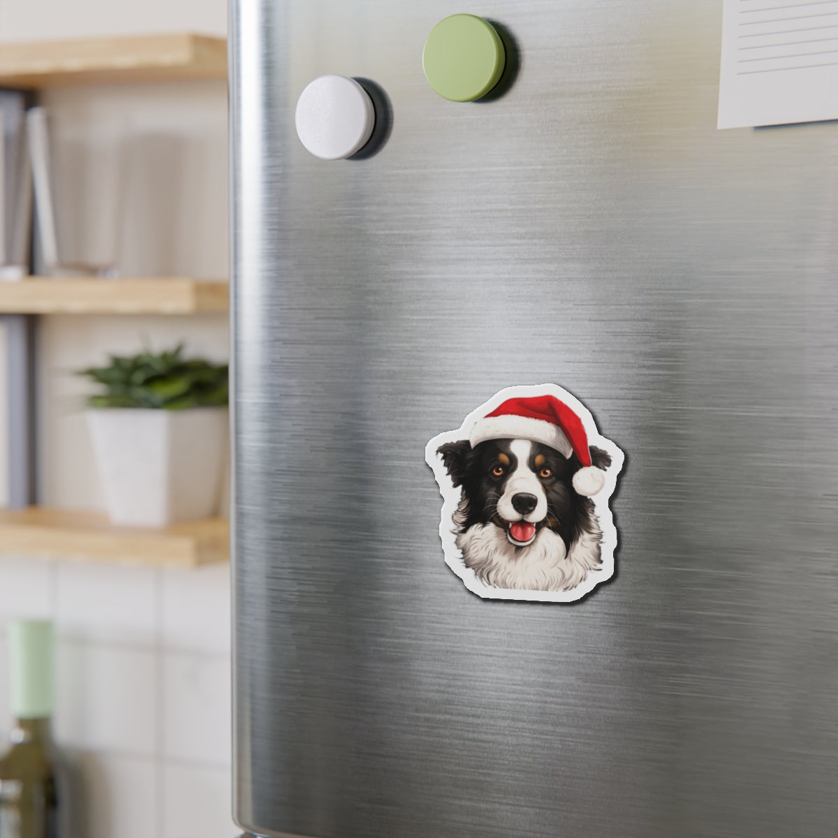 Christmas Collie Magnet - Die Cut