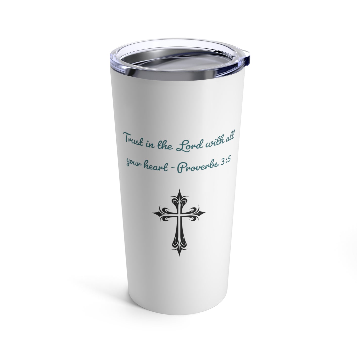 Trust in the Lord, White Stainless Steel Tumbler 20oz