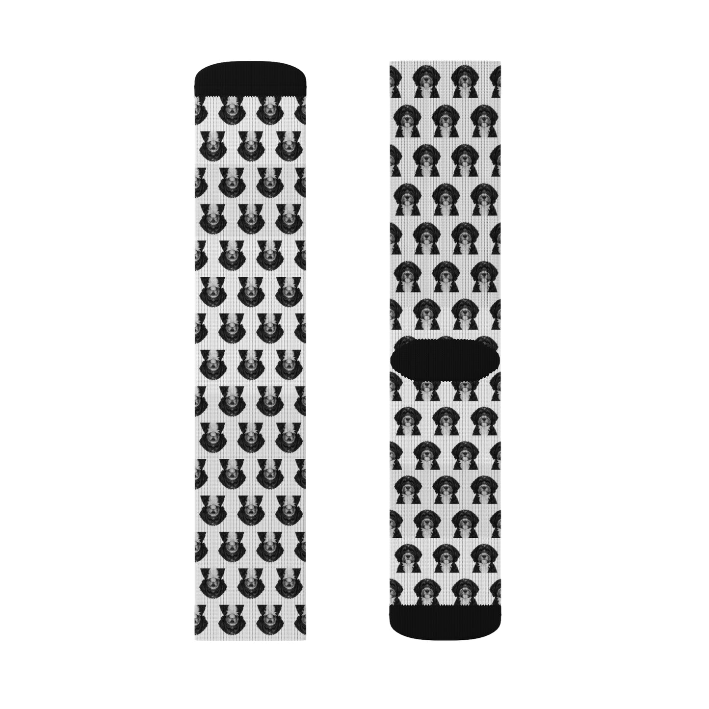 Bernedoodle Sublimation Socks, Dog Lover Gift, Custom Pet Design, Cute Animal Print, Personalized Footwear, Unique Puppy Pattern